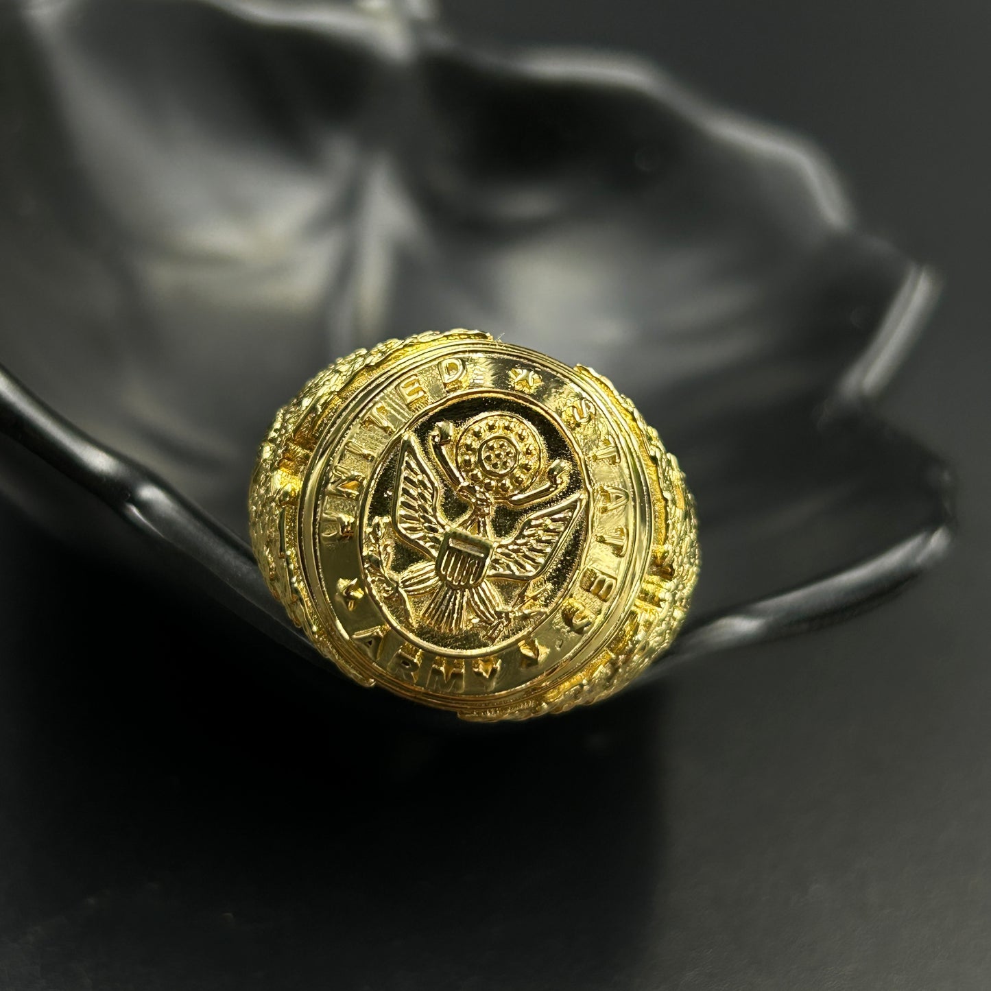 Men's Silver Ring - Yellow Gold Plated