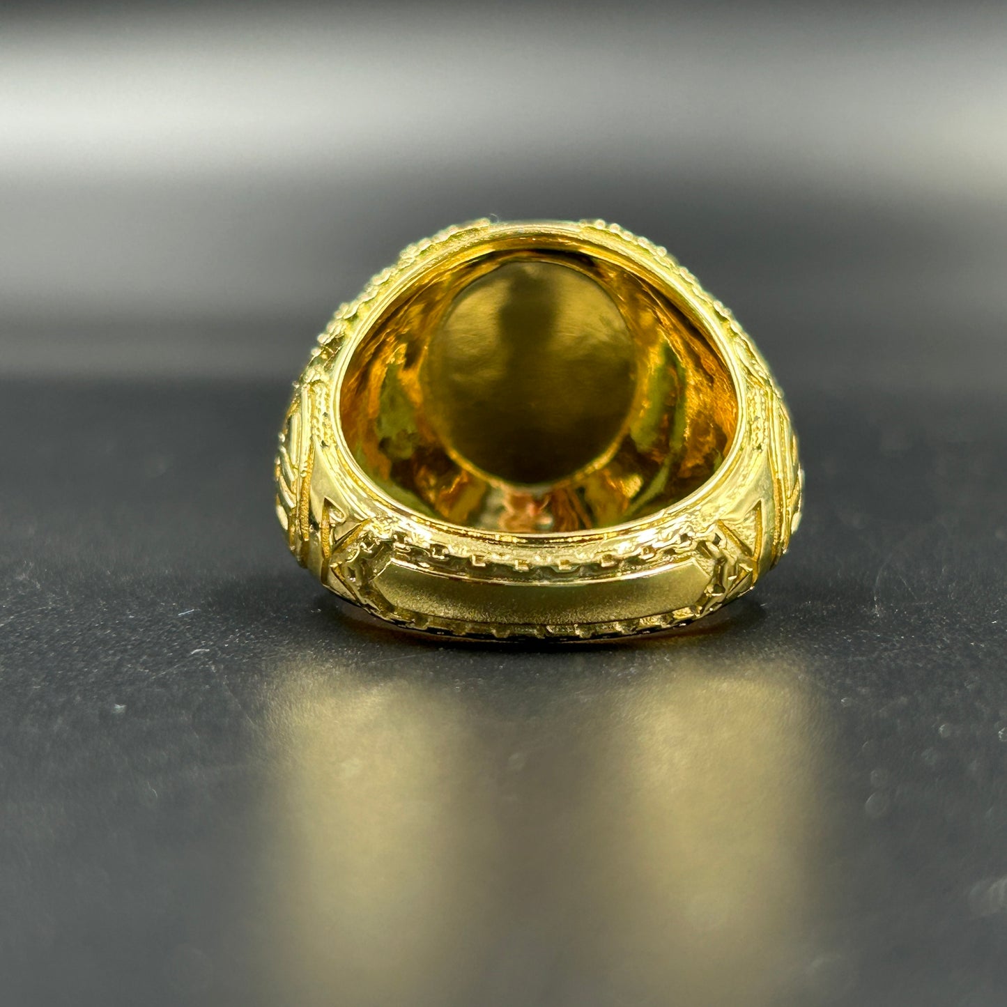 Men's Silver Ring - Yellow Gold Plated