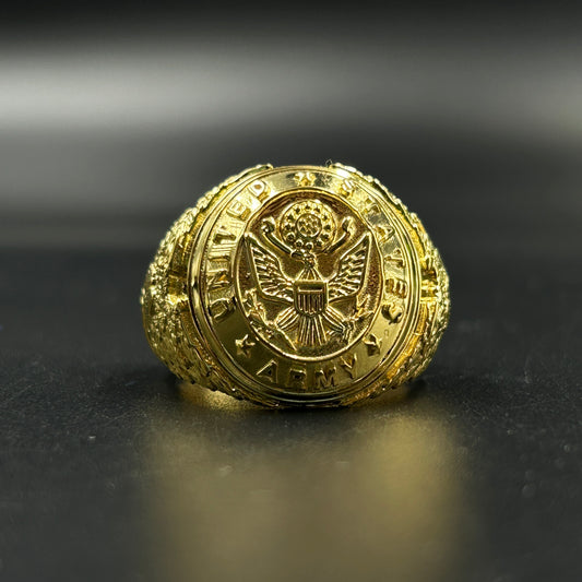 Men's Silver Ring - Yellow Gold Plated