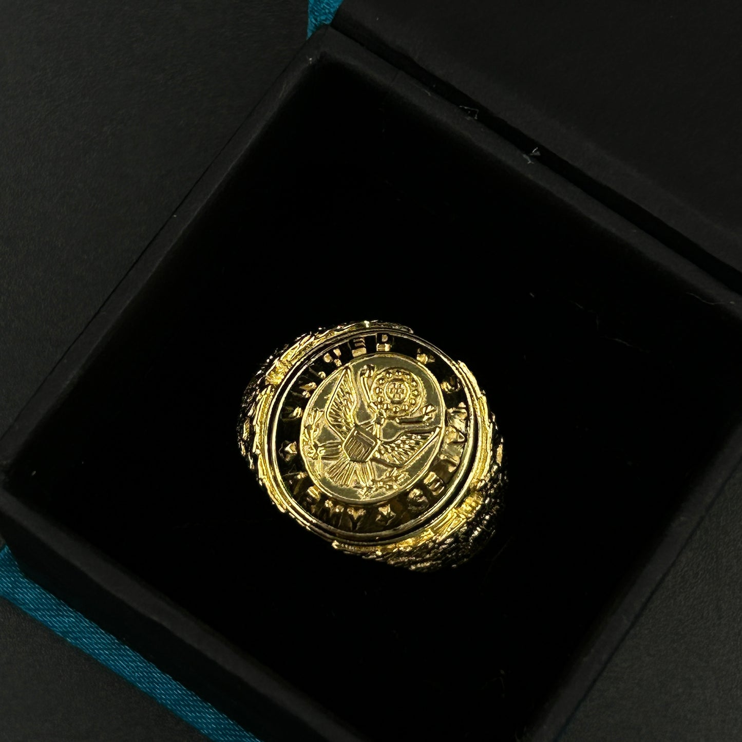 Men's Silver Ring - Yellow Gold Plated