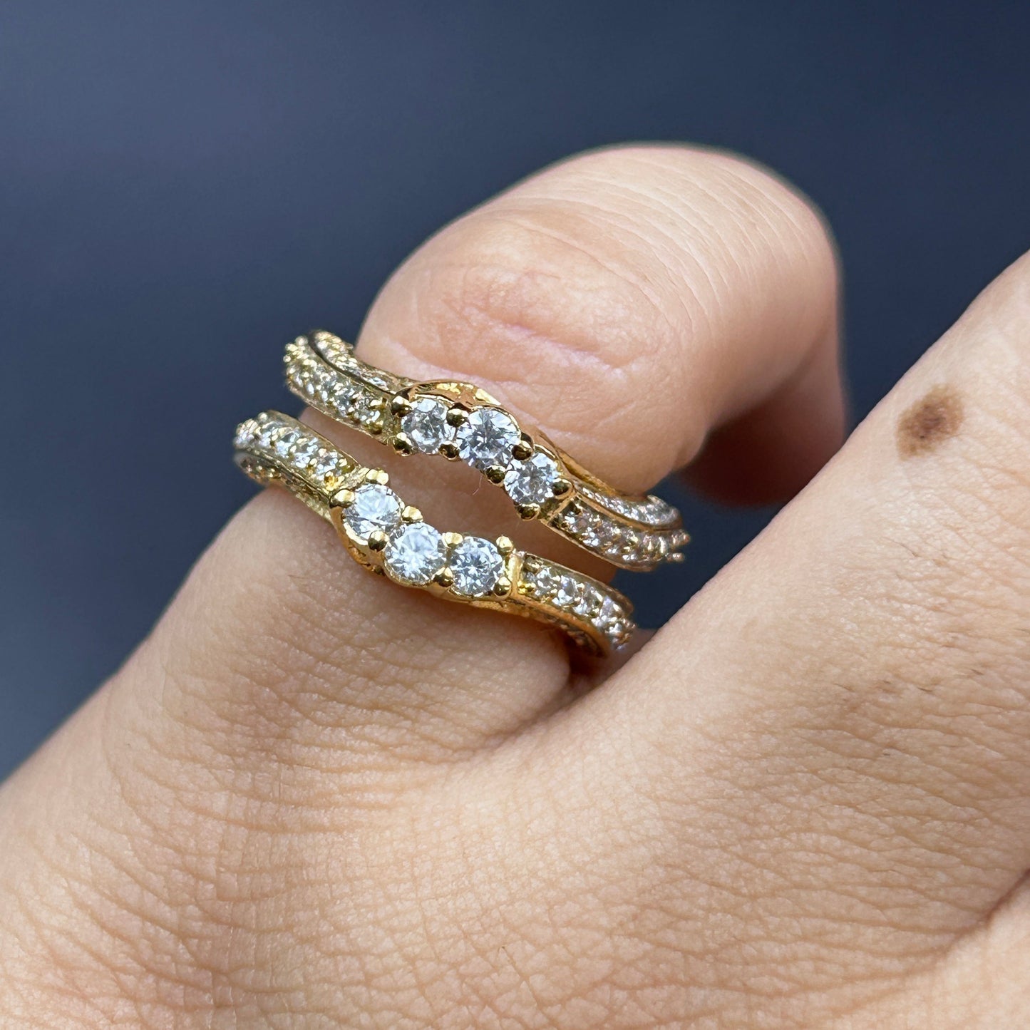 Yellow Gold Ring Enhancer - Pure silver