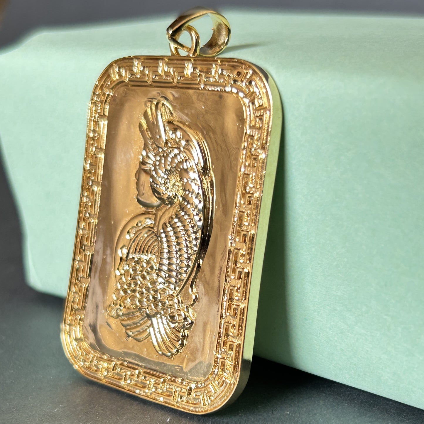 Men's Lady Fortuna Bar Pendant - Silver Pendant