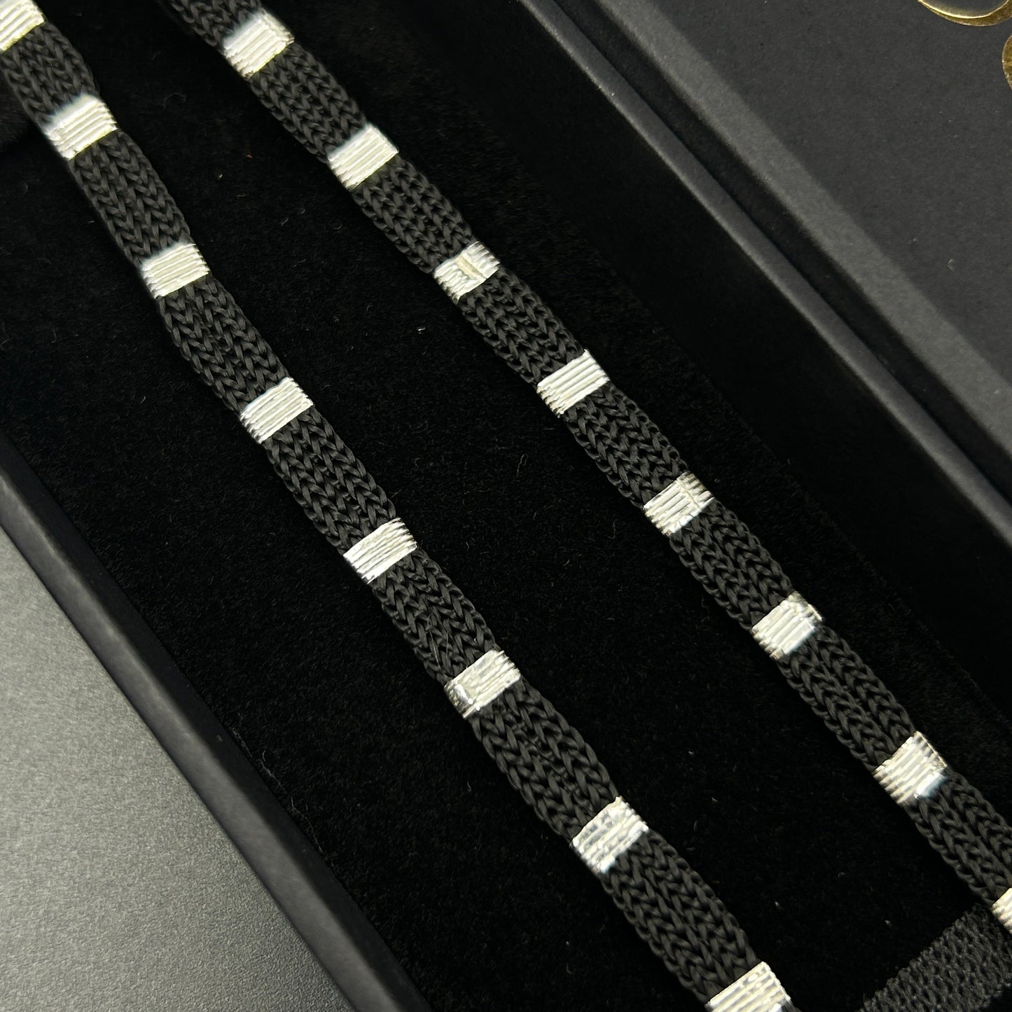 Women's Silver Anklet - Black Thread Anklet