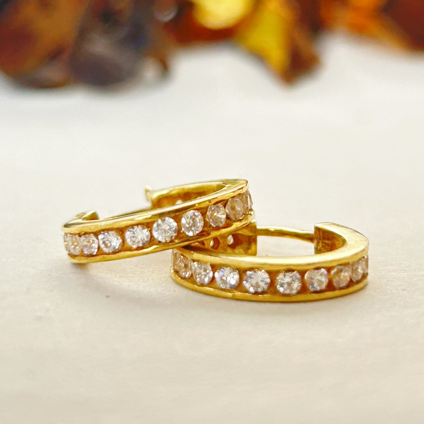 Yellow Gold Bali Earring- Silver Hoops