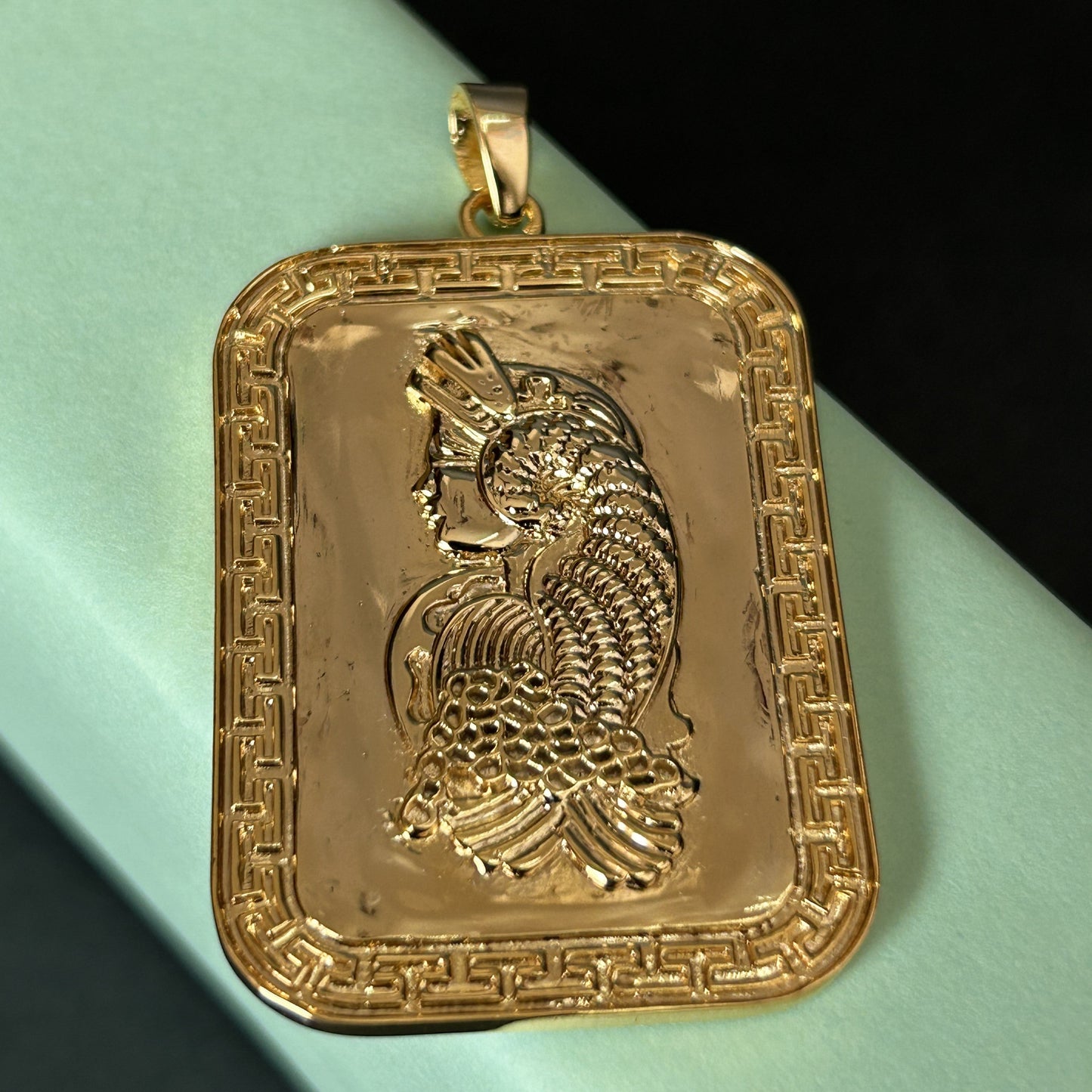 Men's Lady Fortuna Bar Pendant - Silver Pendant