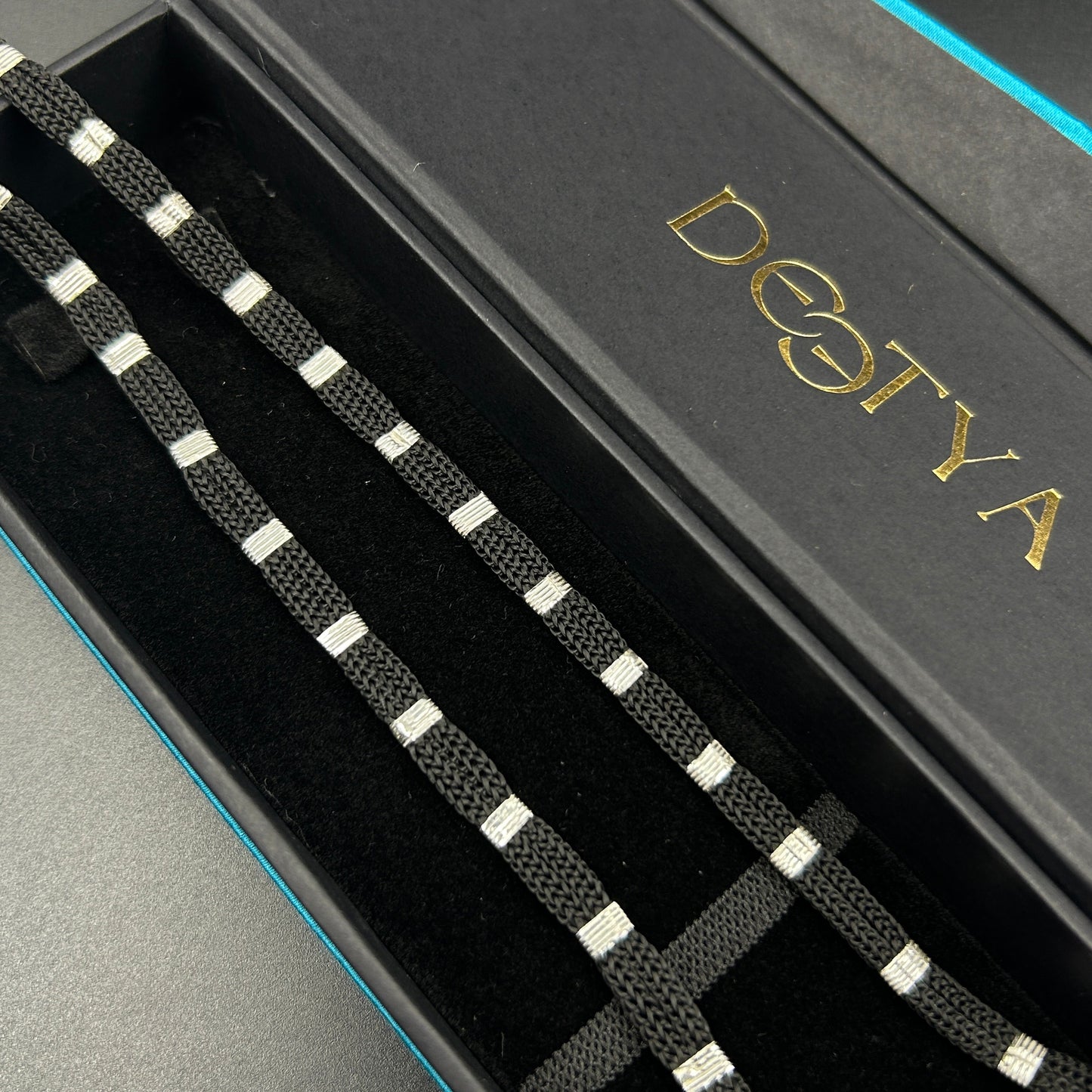 Women's Silver Anklet - Black Thread Anklet