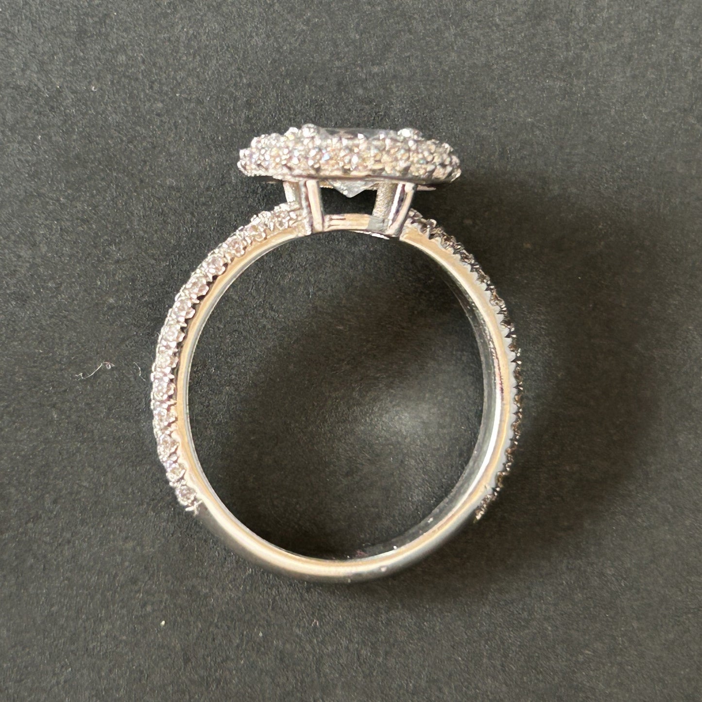 Women's Silver Ring - Oval Halo Ring