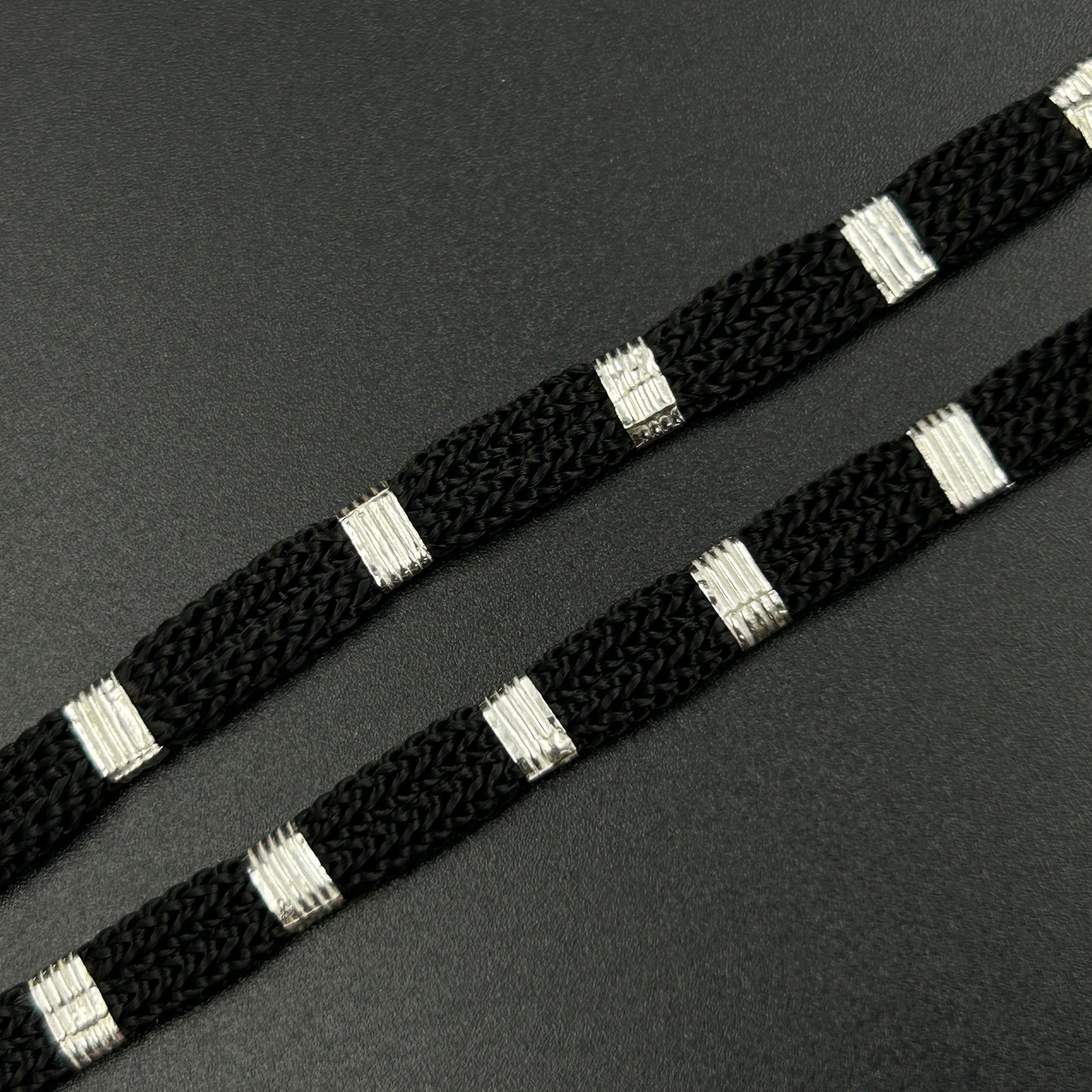 Women's Silver Anklet - Black Thread Anklet