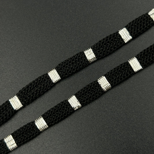 Women's Silver Anklet - Black Thread Anklet