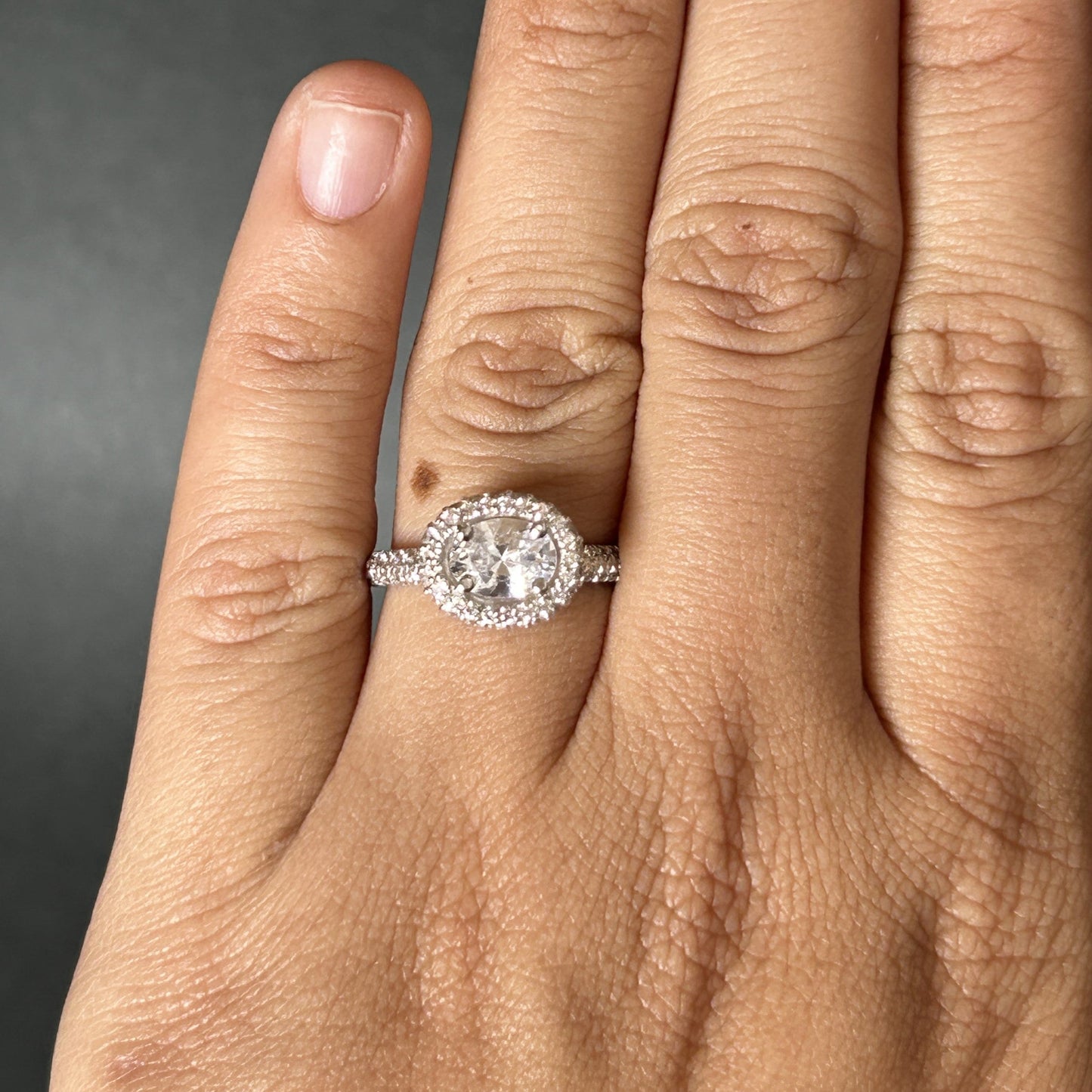 Women's Silver Ring - Oval Halo Ring