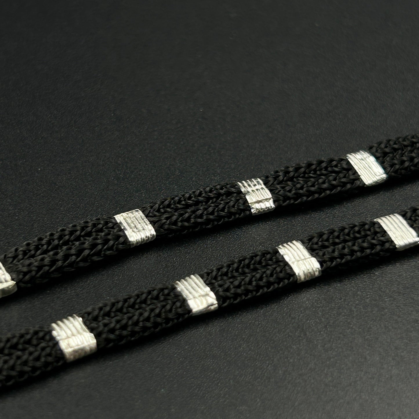 Women's Silver Anklet - Black Thread Anklet