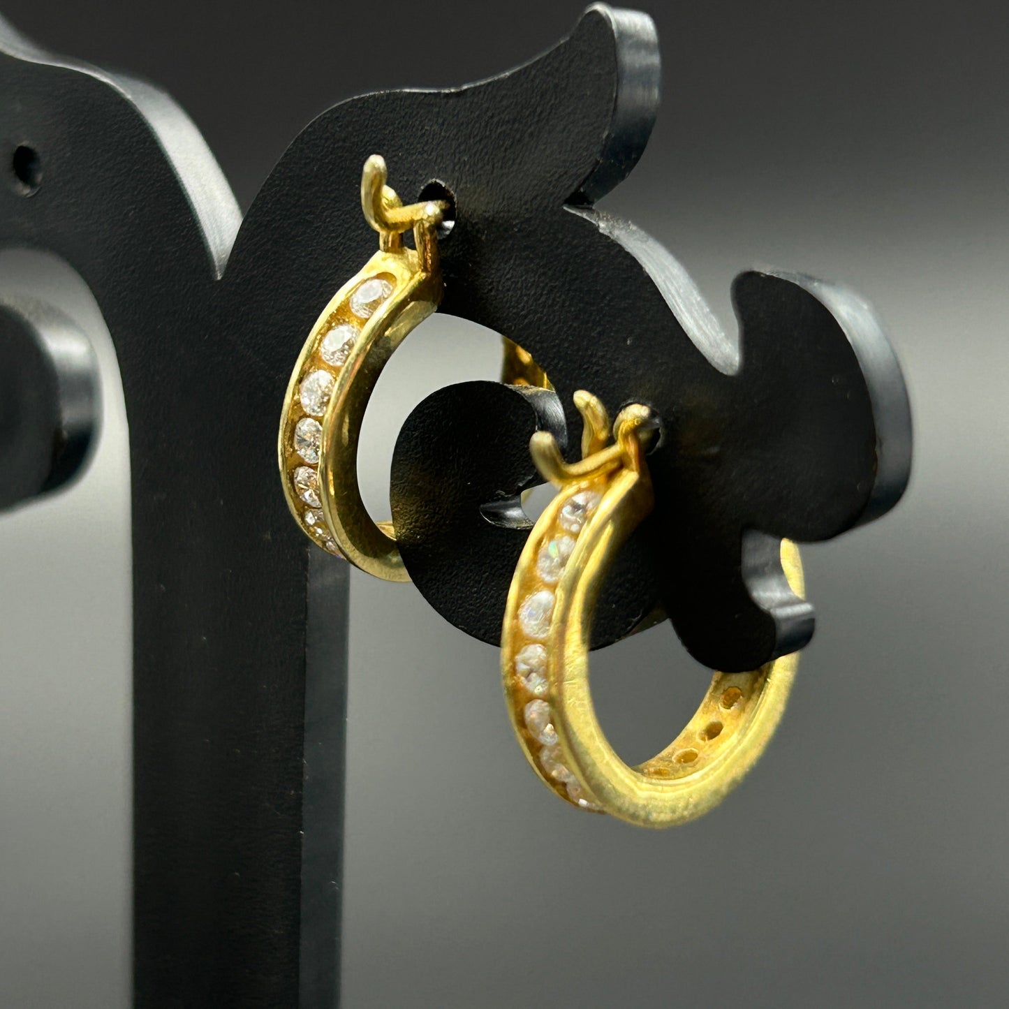 Yellow Gold Bali Earring- Silver Hoops