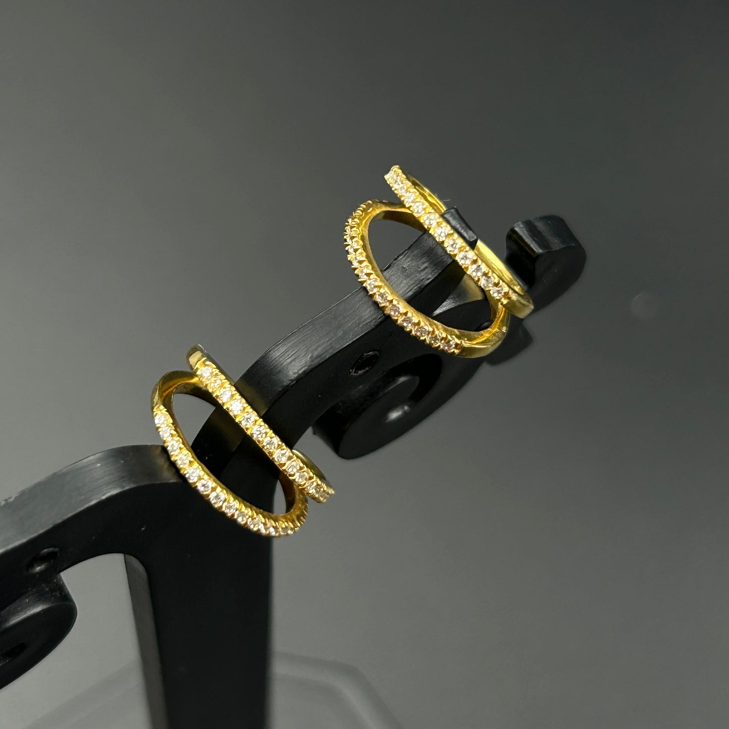 Yellow Gold Cuff Earrings - Silver Cuff Earrings