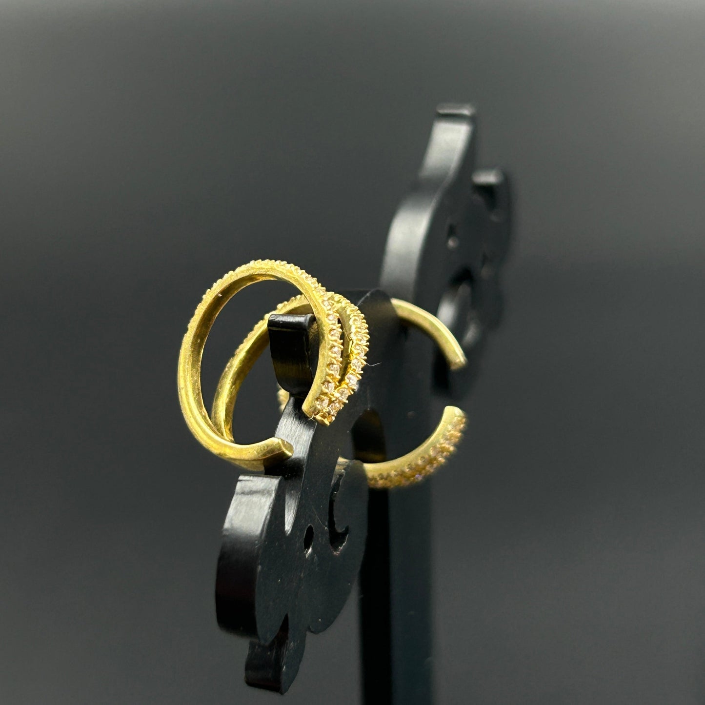 Yellow Gold Cuff Earrings - Silver Cuff Earrings