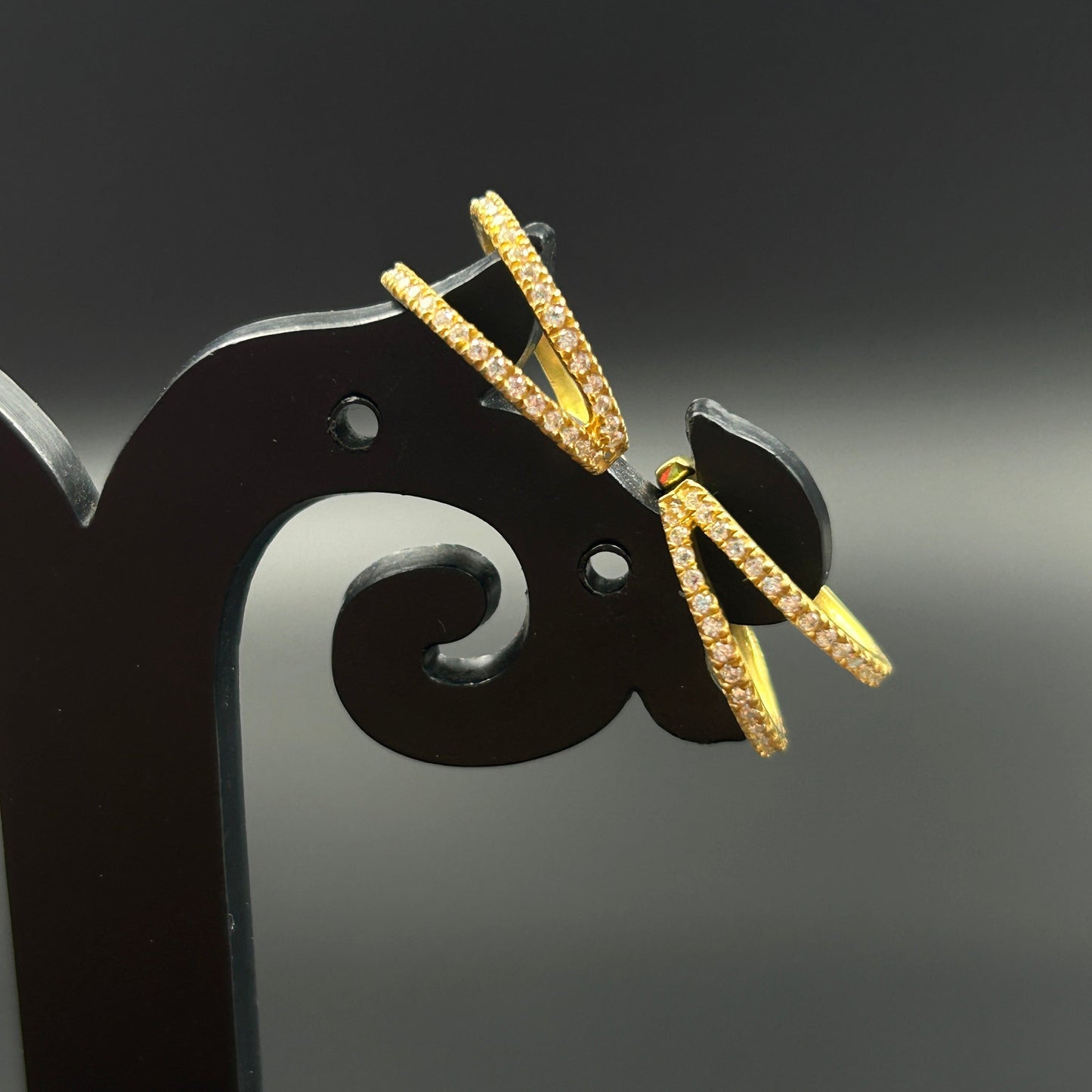 Yellow Gold Cuff Earrings - Silver Cuff Earrings