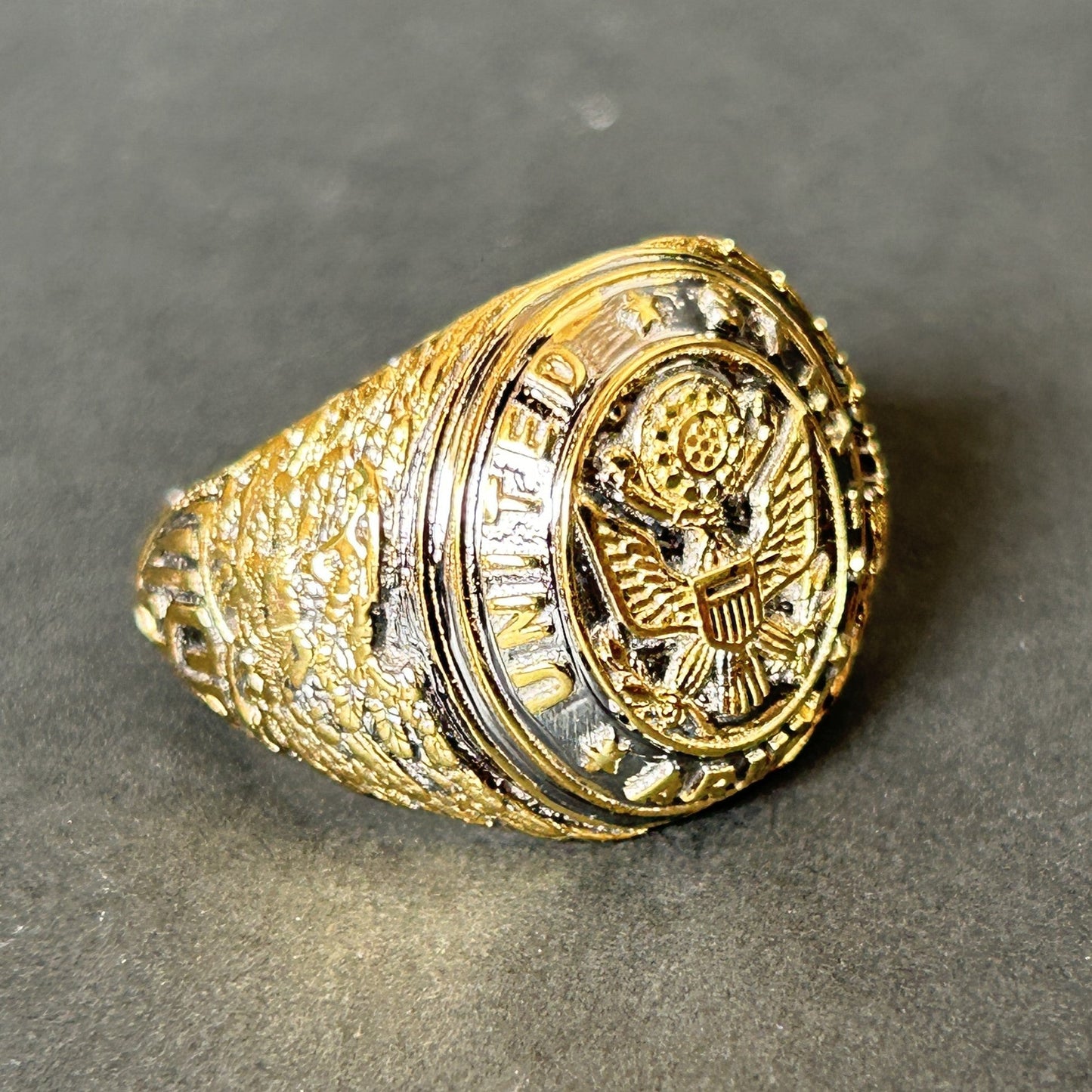 Men's Silver Ring - Yellow Gold Ring for Men