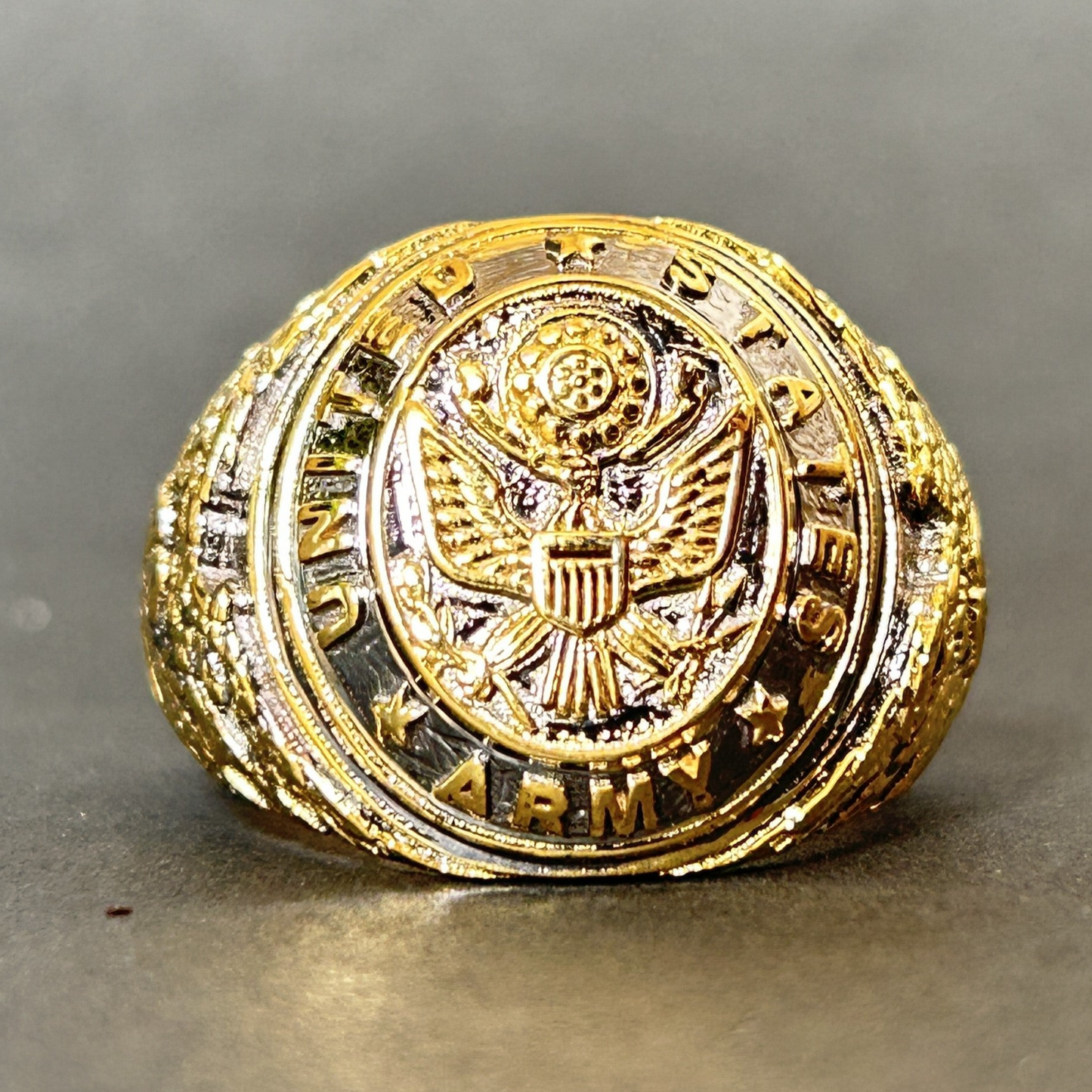 Men's Silver Ring - Yellow Gold Ring for Men