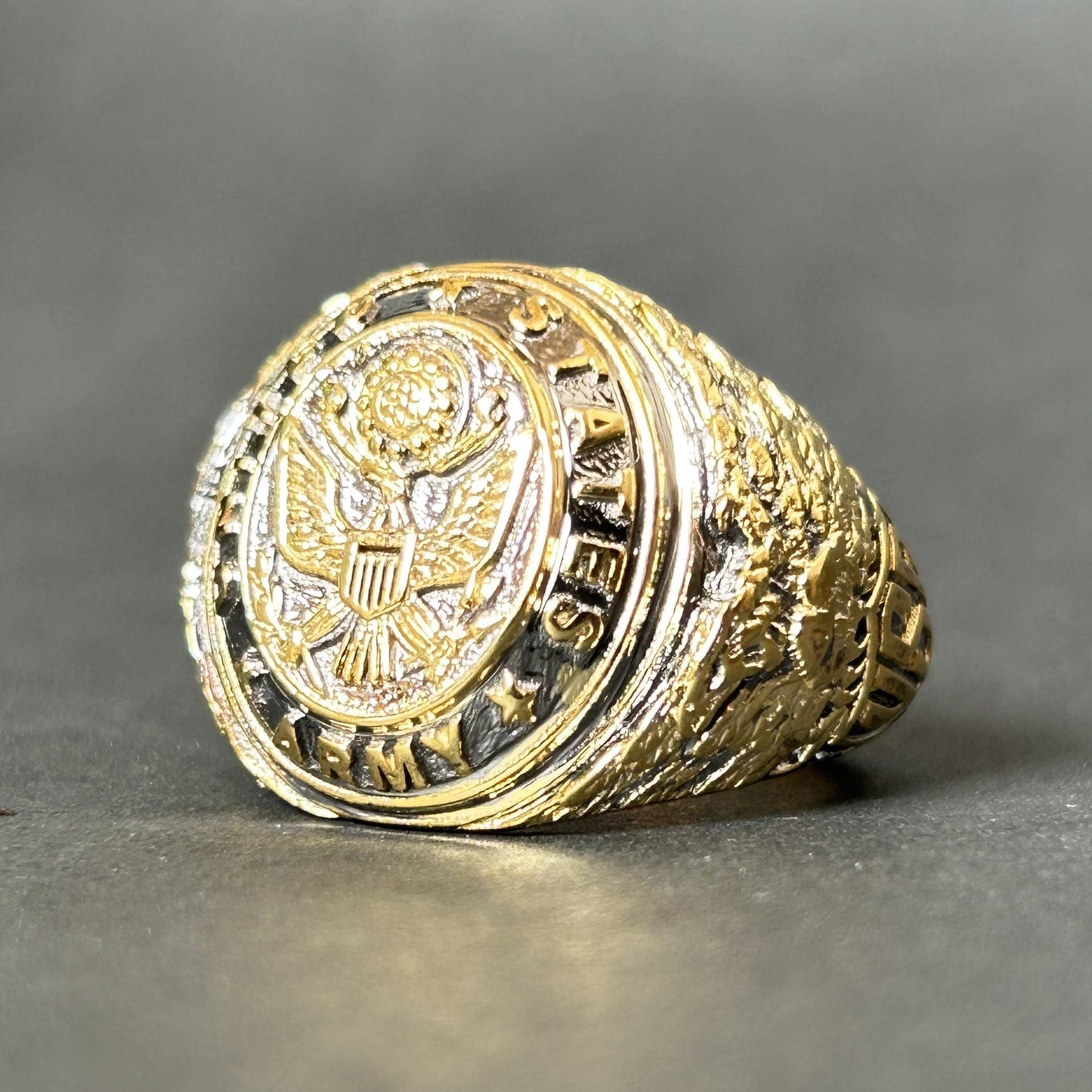 Men's Silver Ring - Yellow Gold Ring for Men