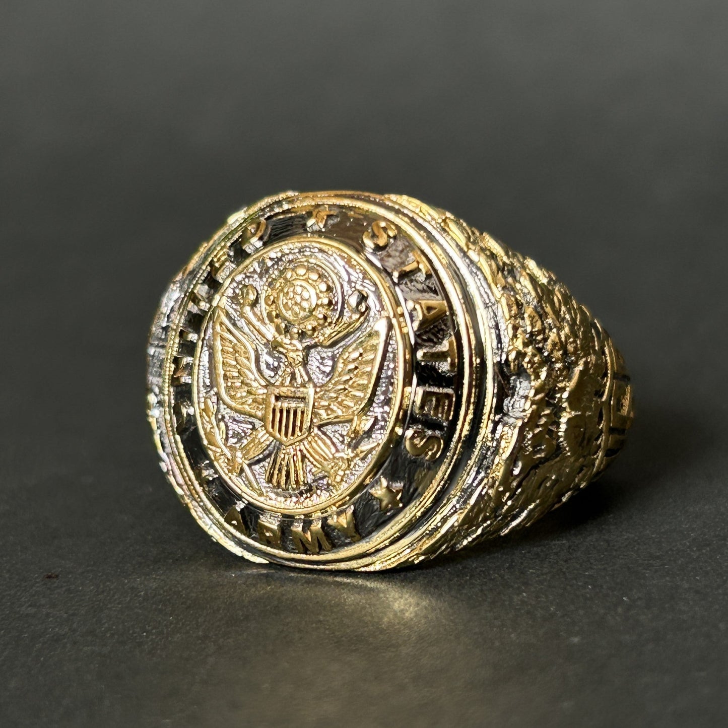 Men's Silver Ring - Yellow Gold Ring for Men