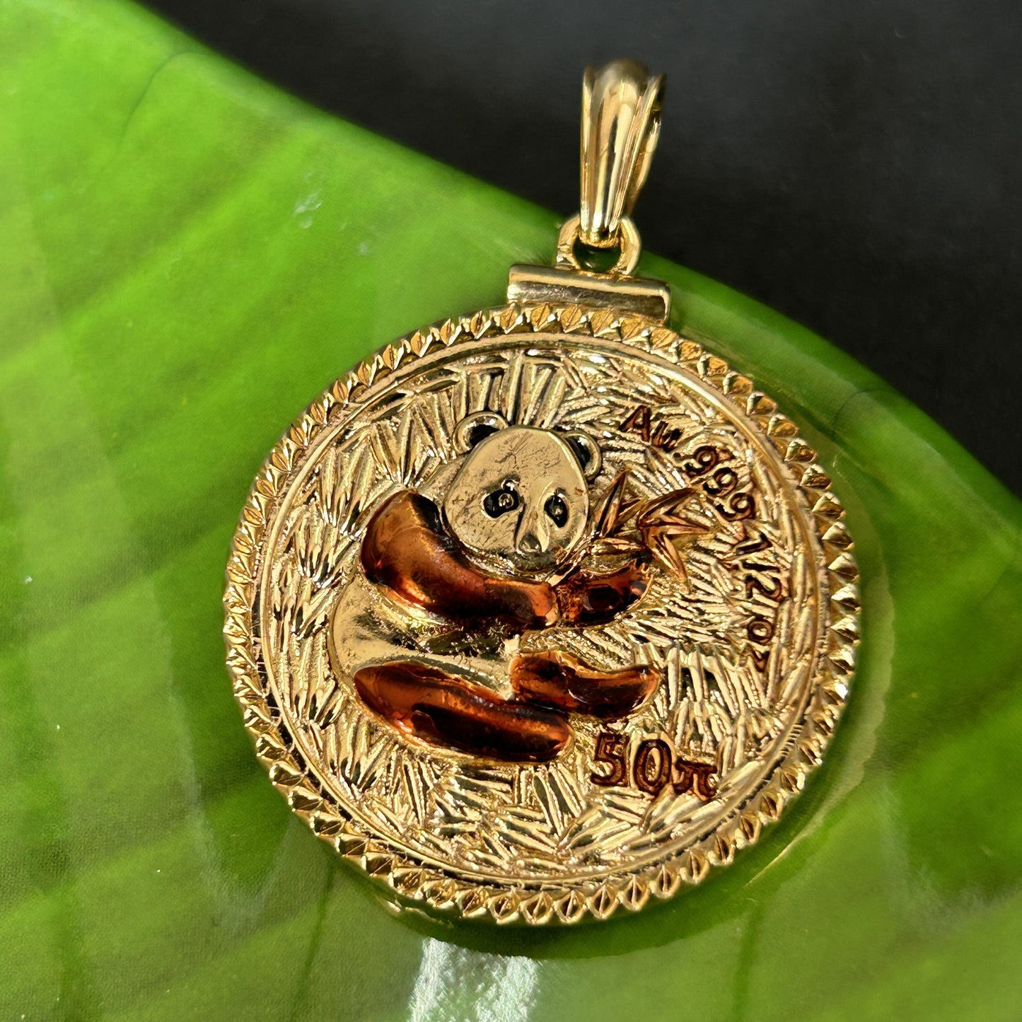 Vintage Yuan Panda Coin Pendant - Silver Pendant