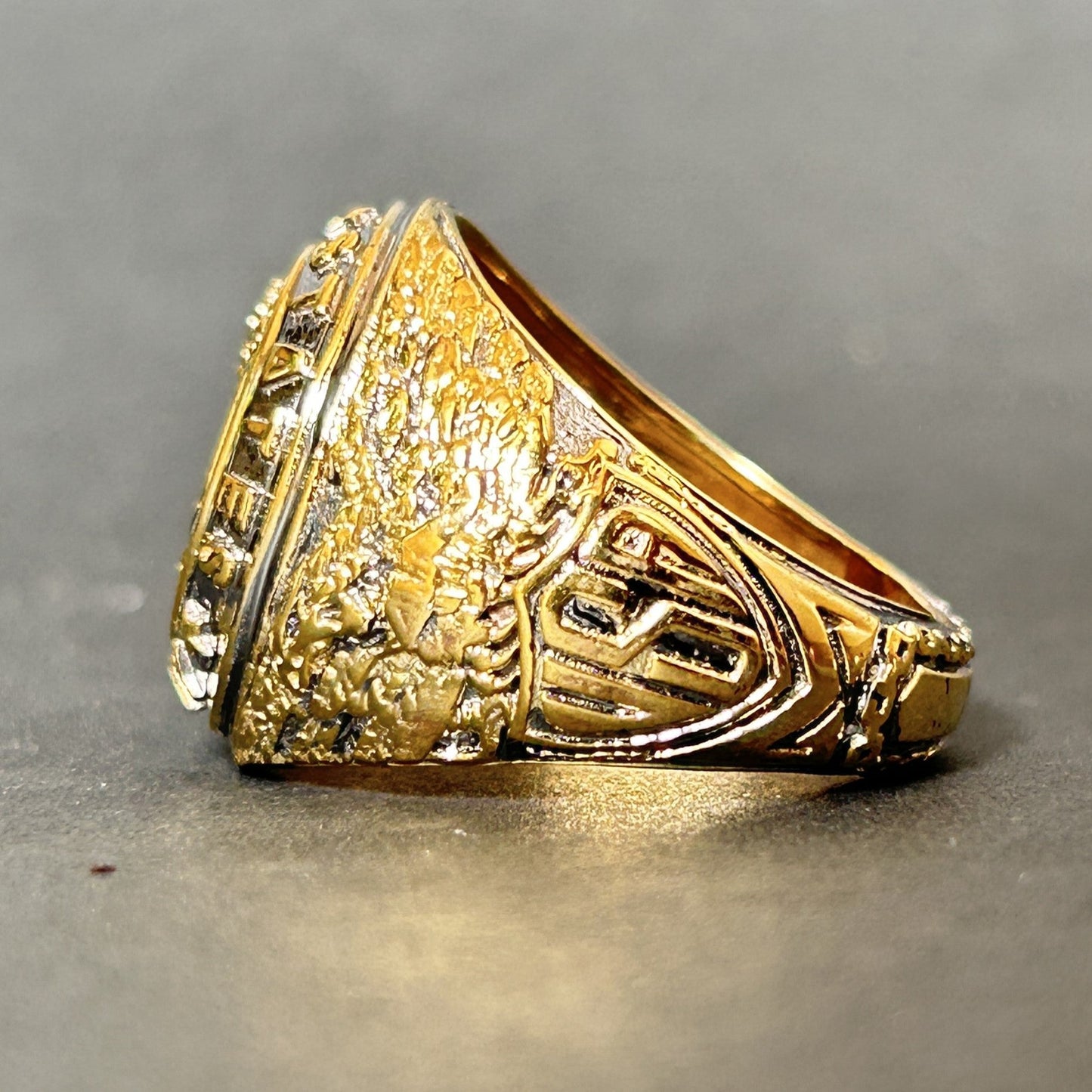 Men's Silver Ring - Yellow Gold Ring for Men