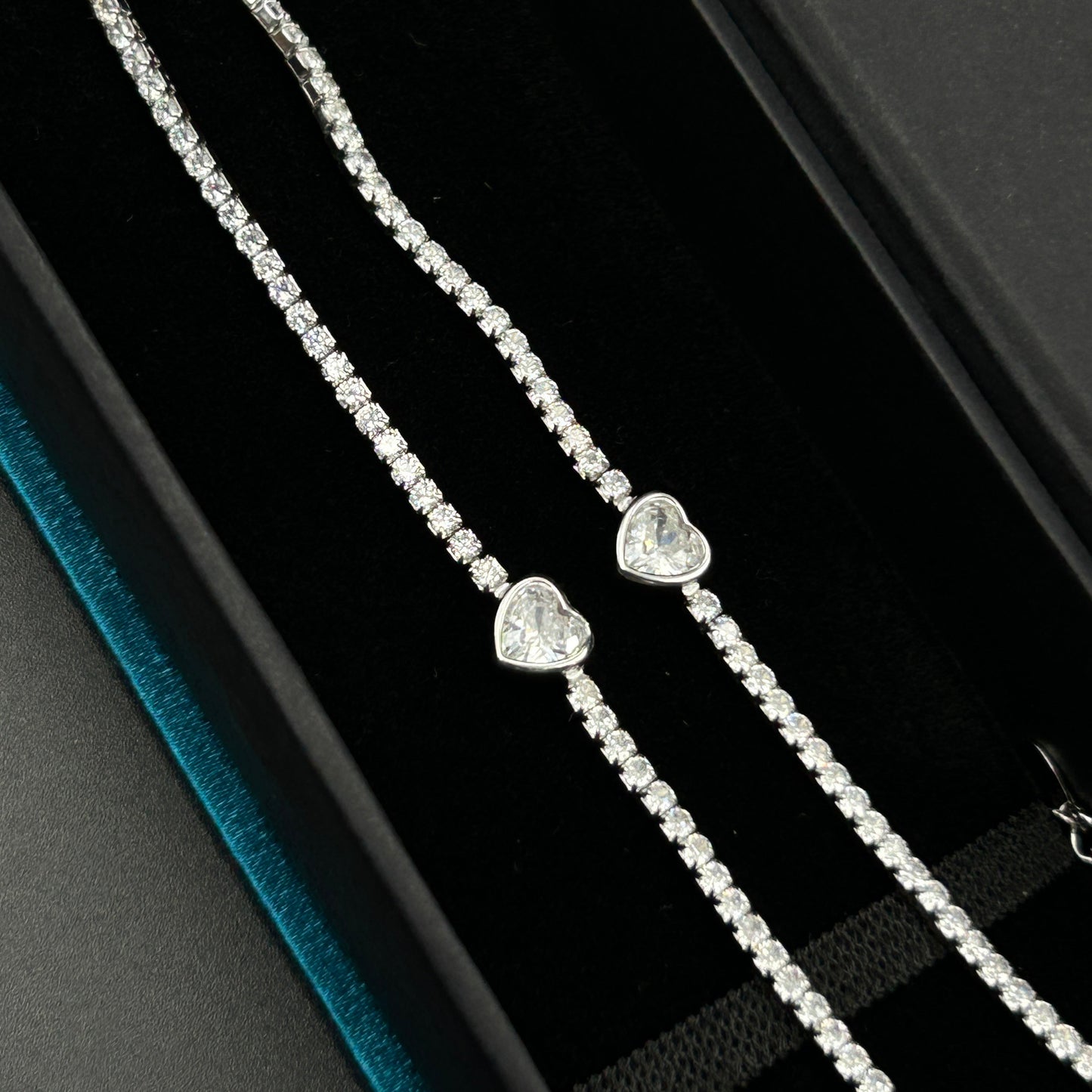 Solitaire Heart Anklet - Silver Payal