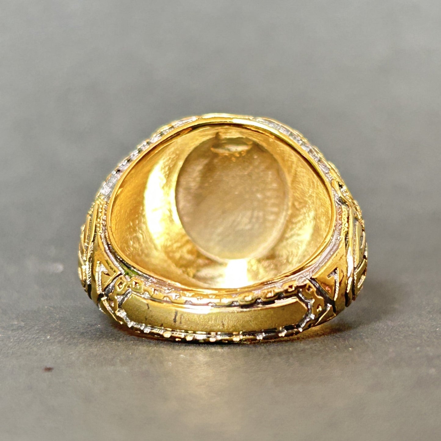 Men's Silver Ring - Yellow Gold Ring for Men