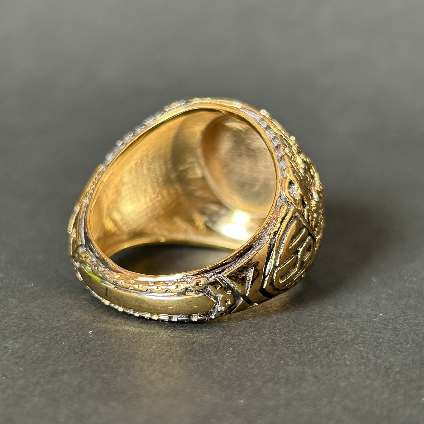 Men's Silver Ring - Yellow Gold Ring for Men