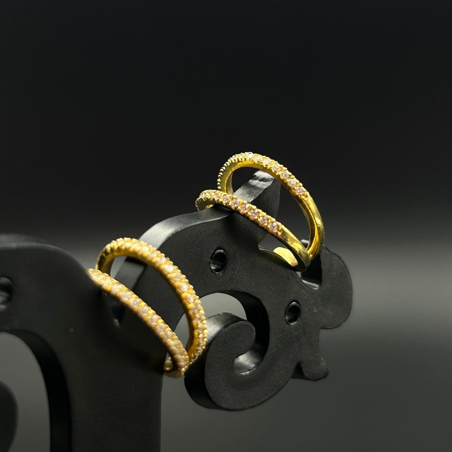 Yellow Gold Cuff Earrings - Silver Cuff Earrings