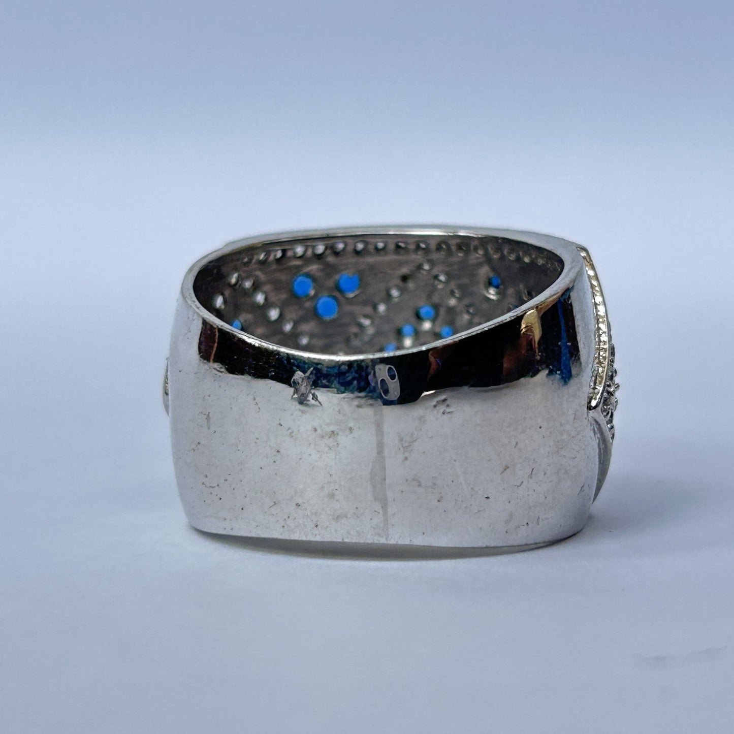 Women's Silver Ring - Blue Sapphire Vintage Ring