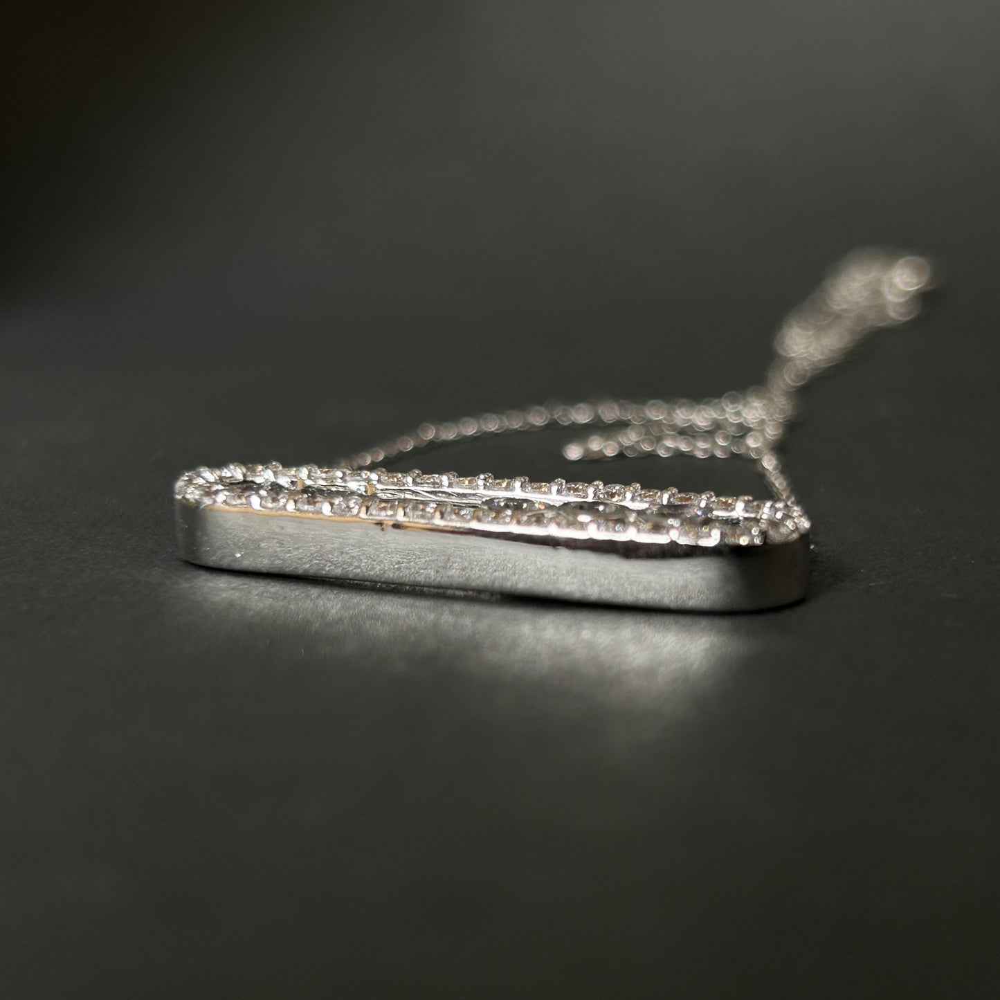 Custom Bar Pendant and Chain - Silver Pendant