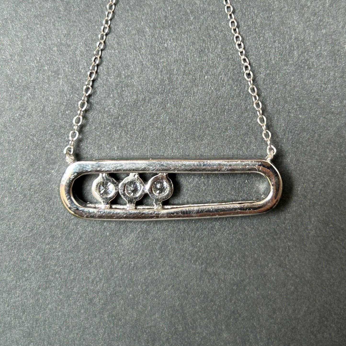 Custom Bar Pendant and Chain - Silver Pendant