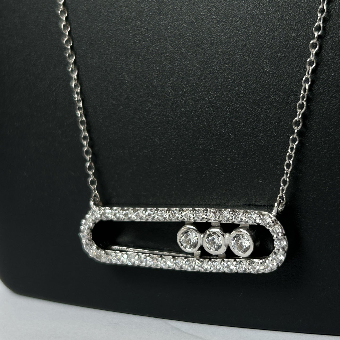 Custom Bar Pendant and Chain - Silver Pendant