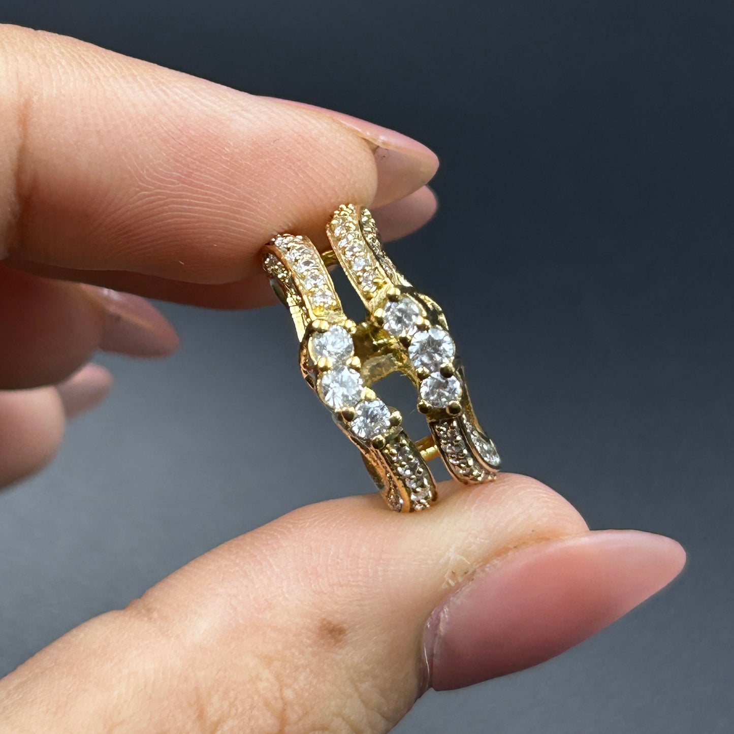 Yellow Gold Ring Enhancer - Pure silver