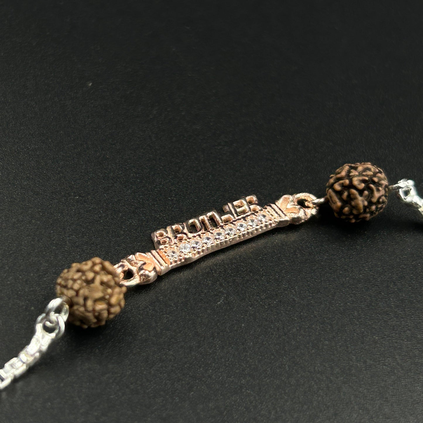 92.5 Silver Rakhi - BROTHER Rakhi with Rudraksh