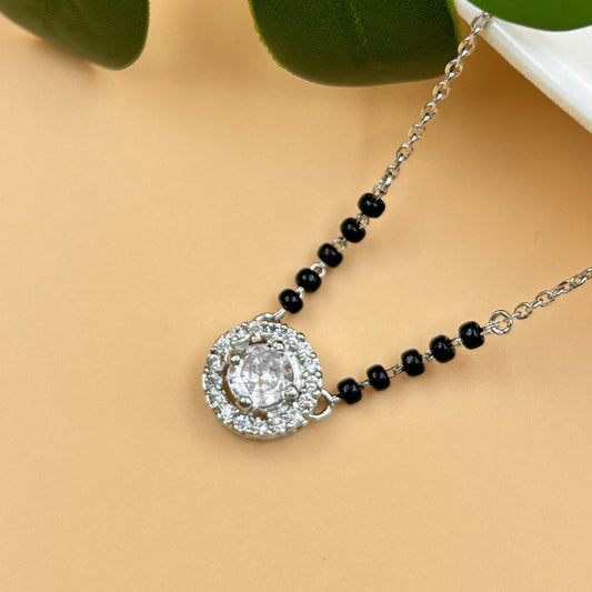 Solitaire Silver Mangalsutra