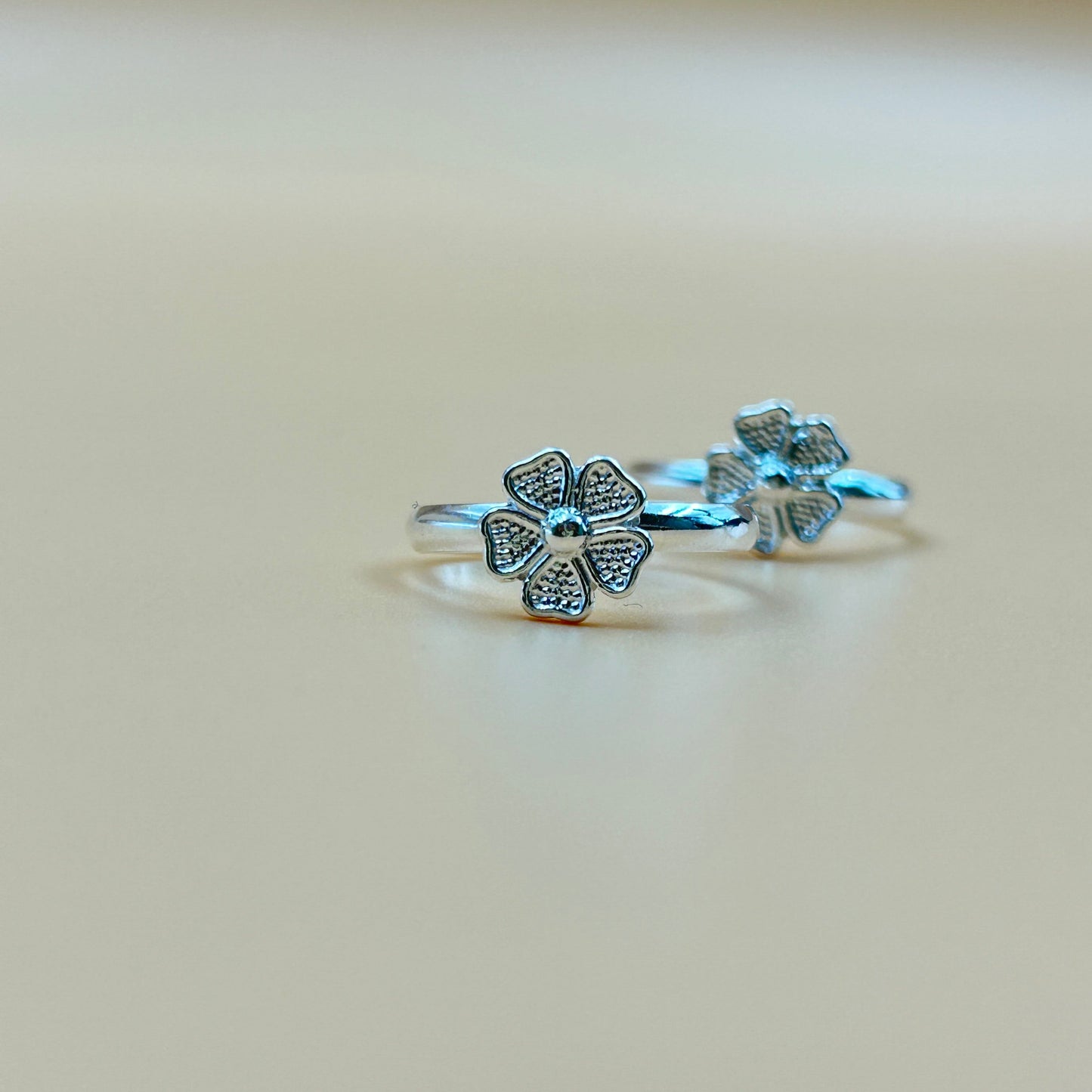 Silver Flower Toe Ring - Sterling Silver Toe Rings