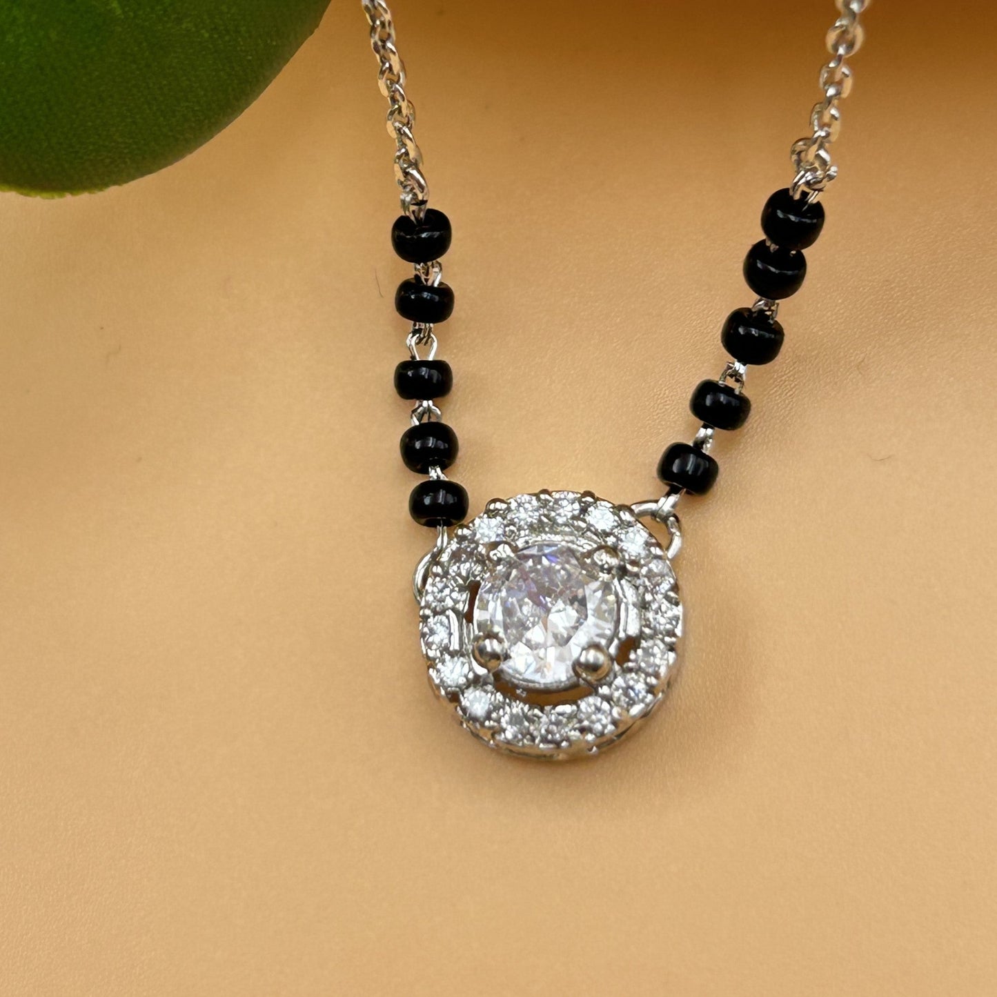 Solitaire Silver Mangalsutra