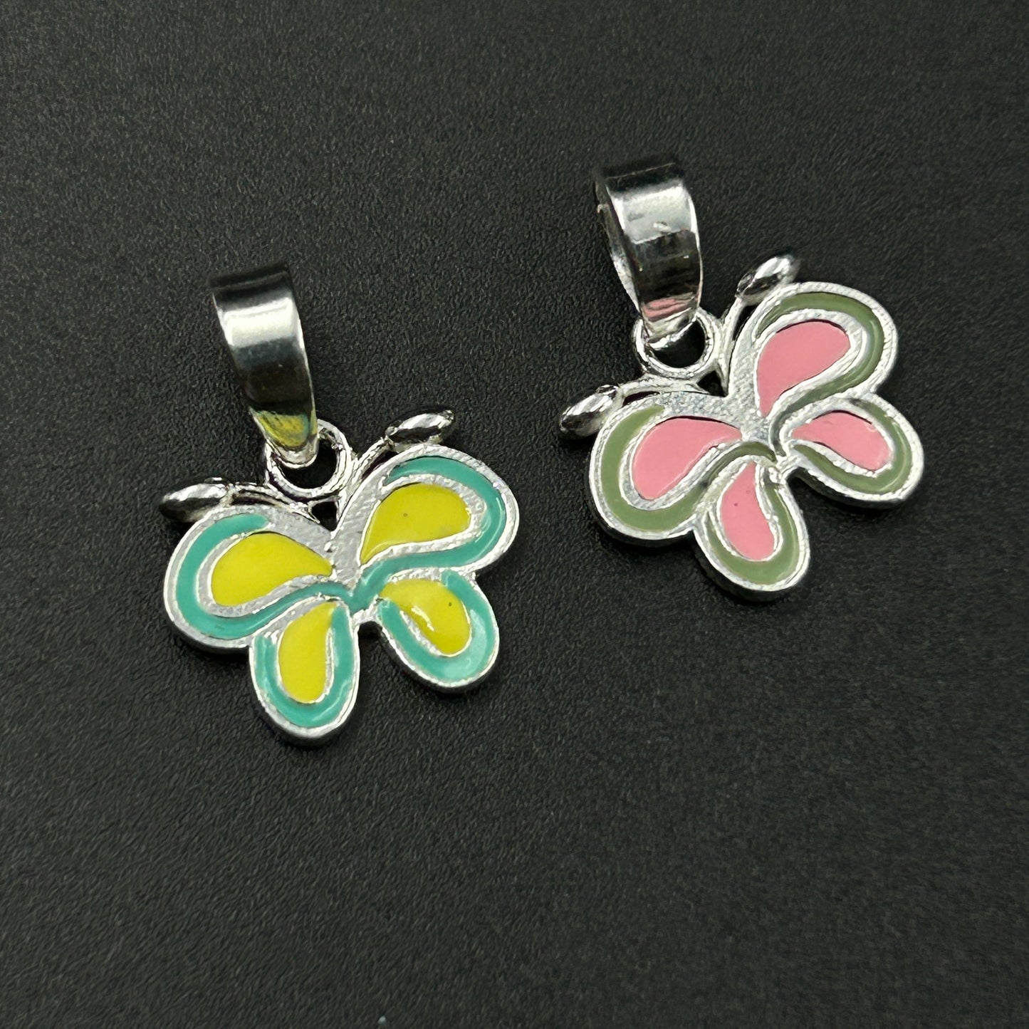 Silver Pendant - Butterfly Pendant (Yellow)