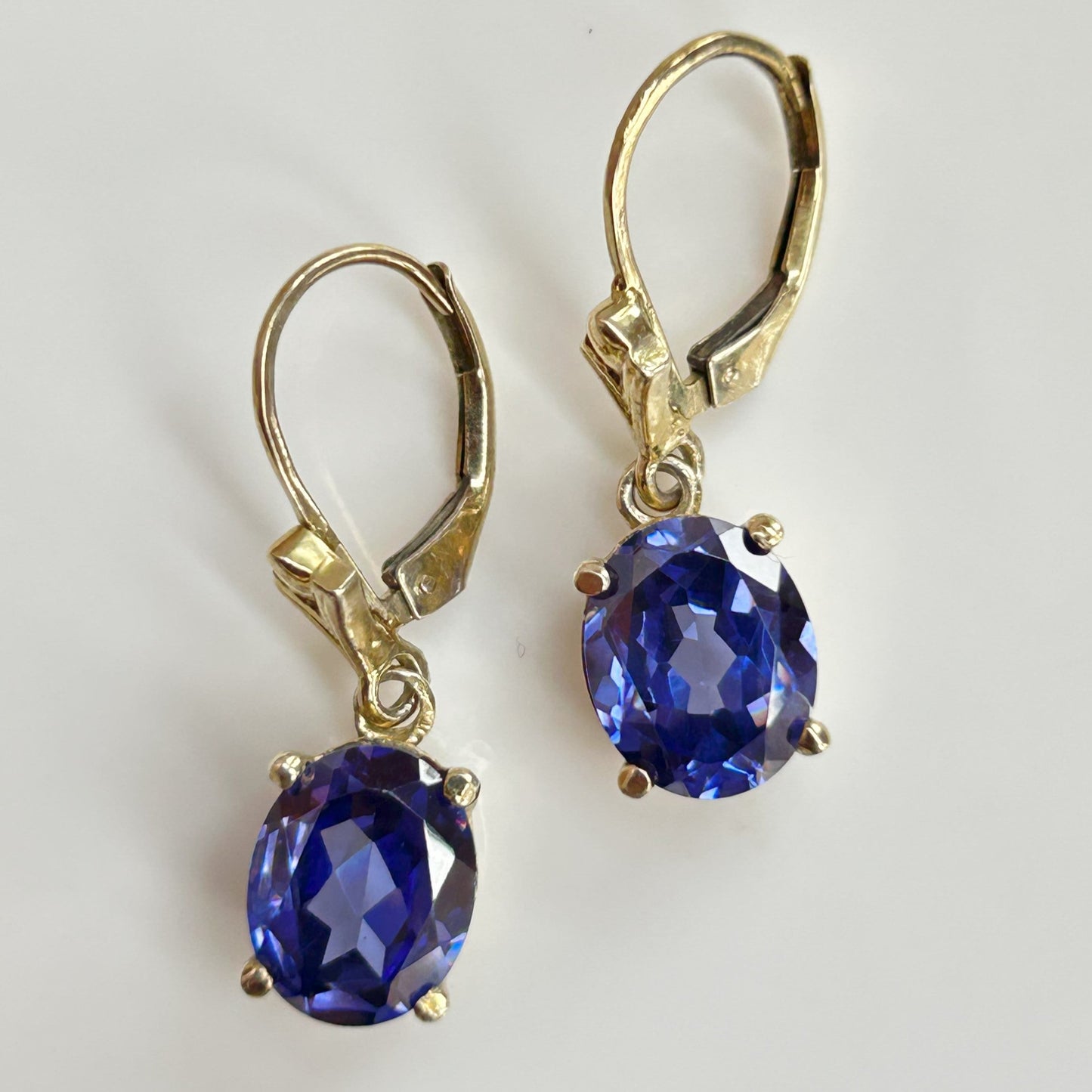 Yellow Gold Sapphire Earring - Silver Earrings