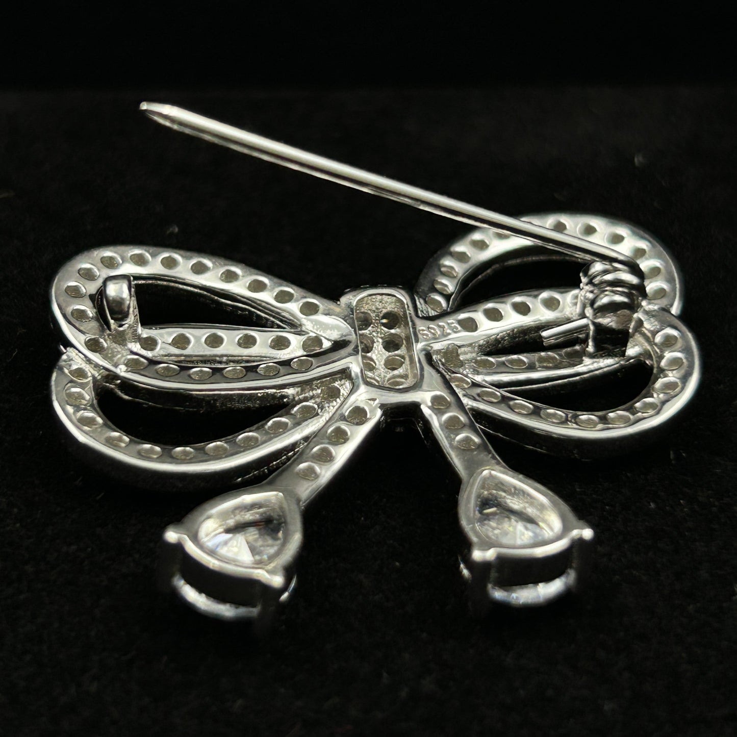 Women's Silver BOW Brooch - Silver Saree Pin Brooch