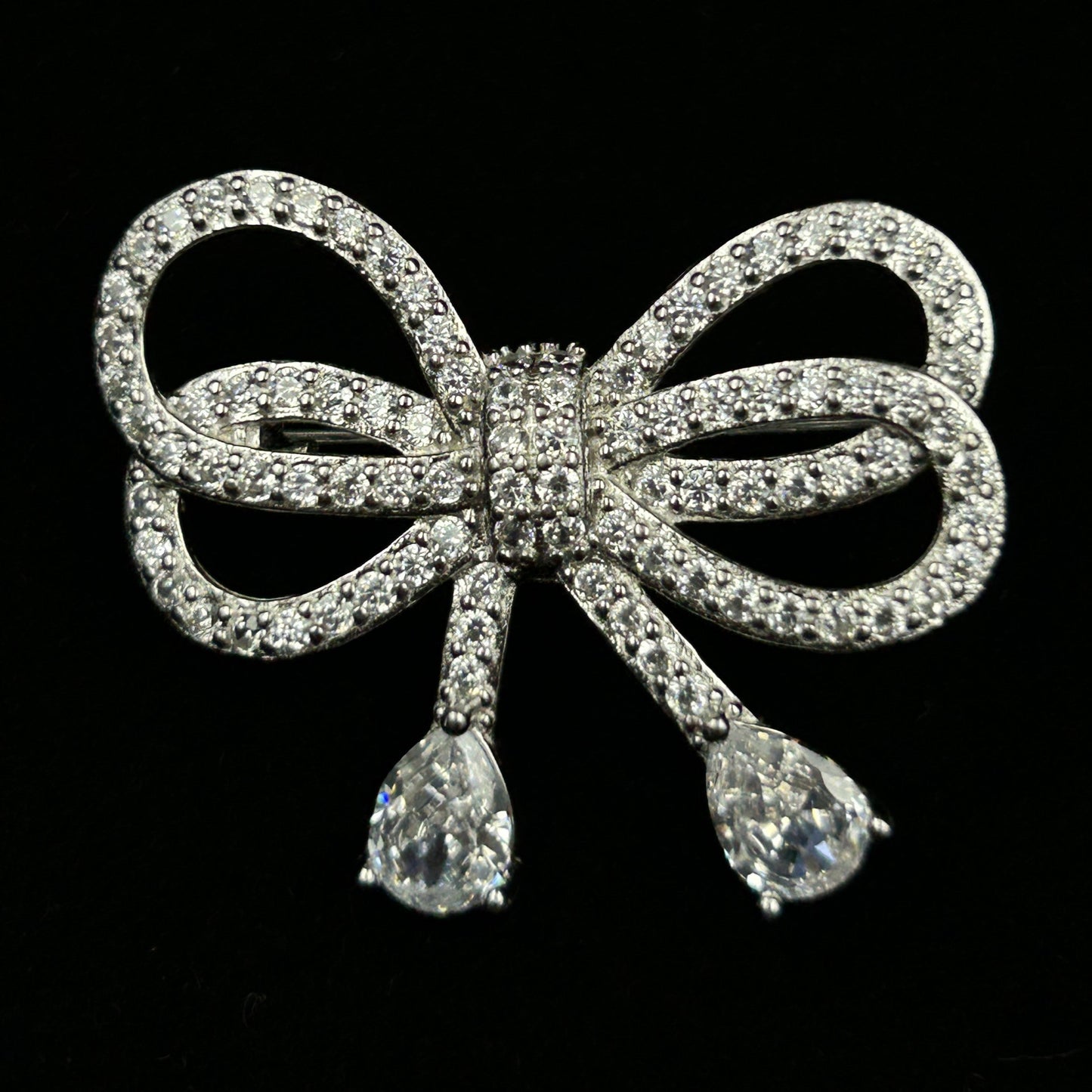 Women's Silver BOW Brooch - Silver Saree Pin Brooch