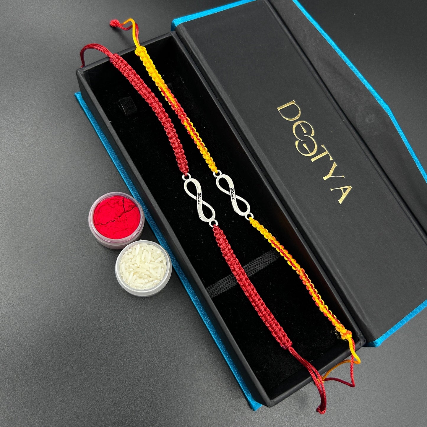 Pure Silver Infinity Thread Rakhi