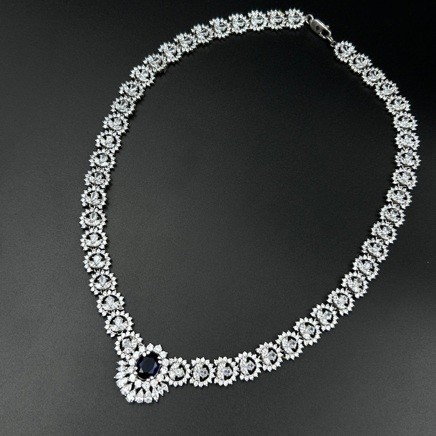 Blue Sapphire Necklace - Pure Silver