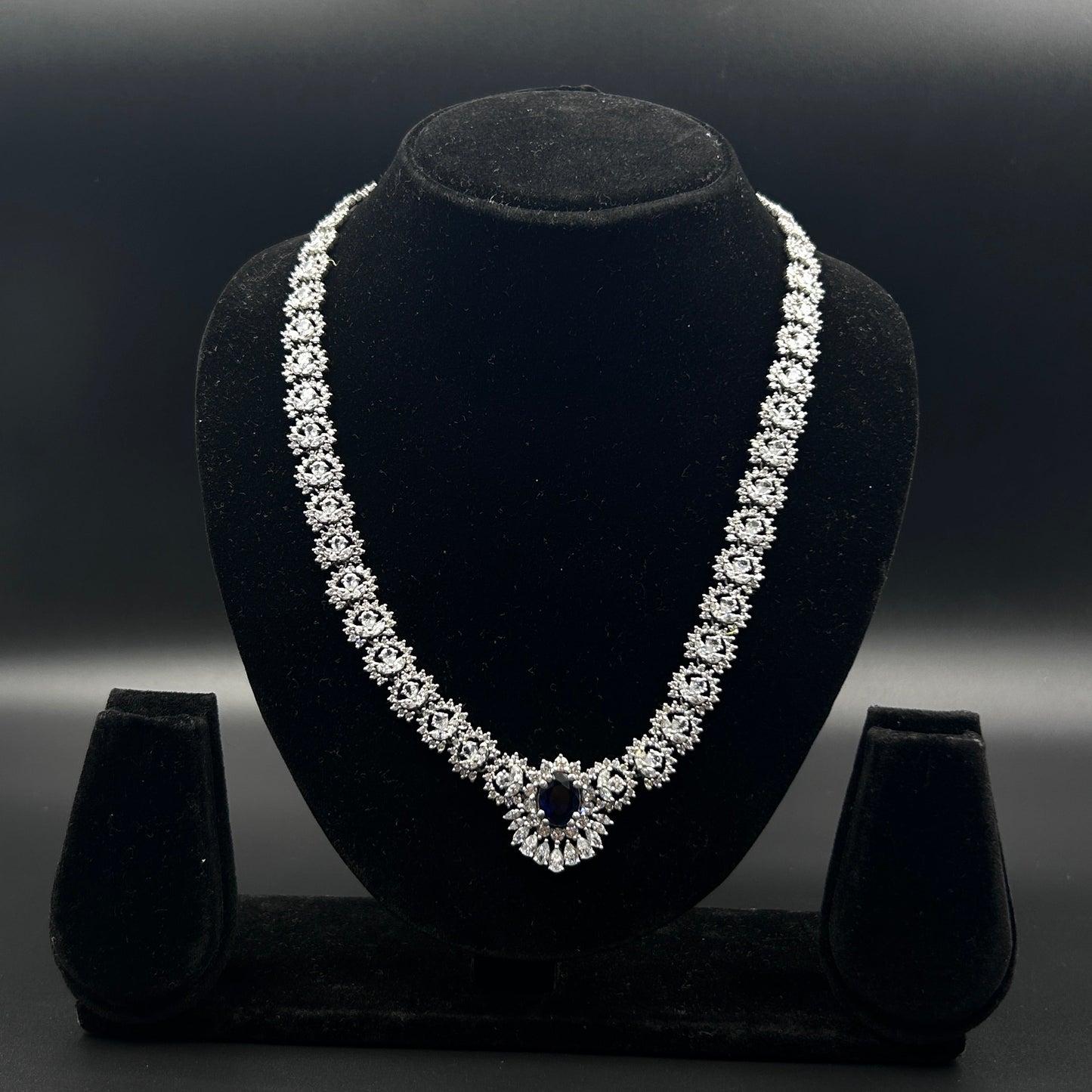 Blue Sapphire Necklace - Pure Silver