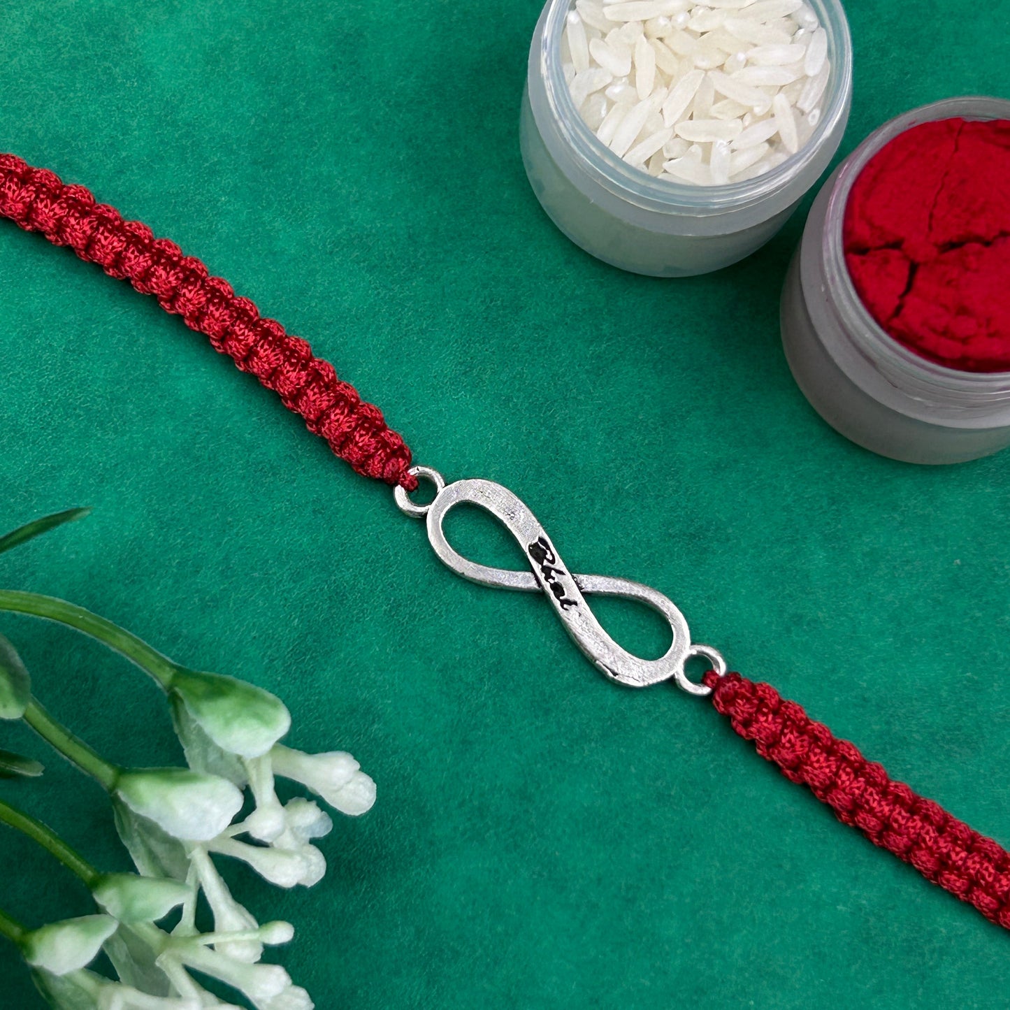 Pure Silver Infinity Thread Rakhi