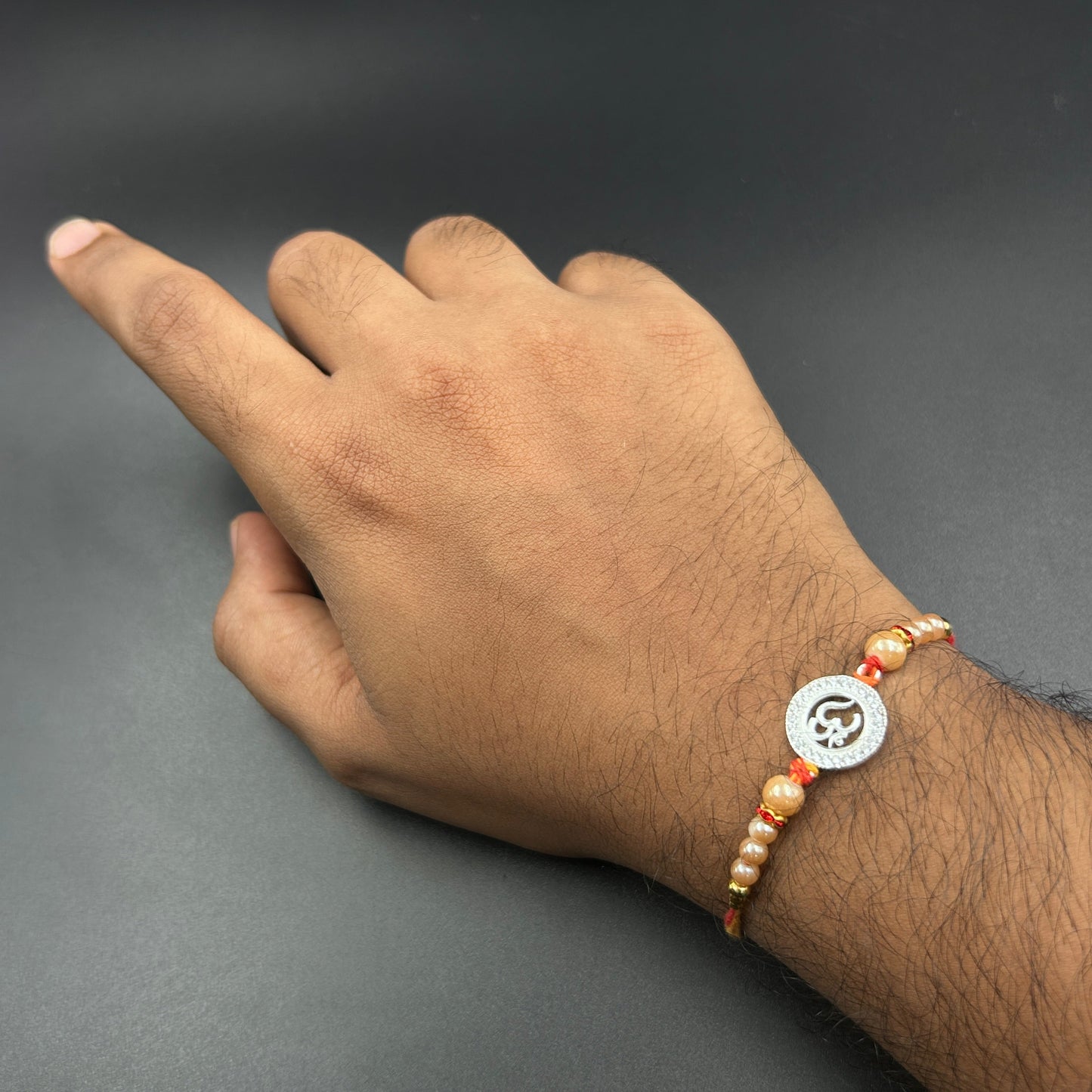 Pure Silver OM Rakhi - Thread Rakhi