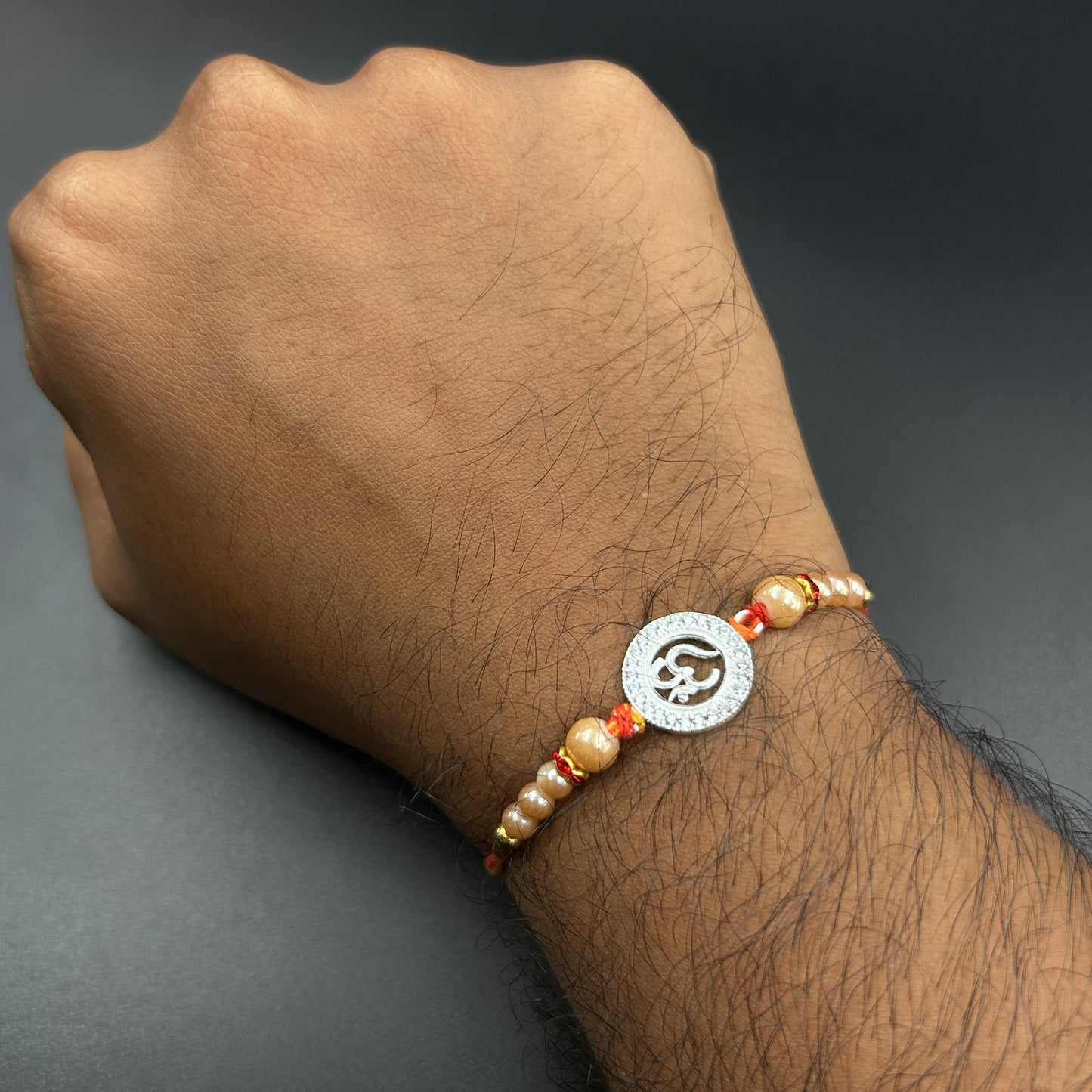 Pure Silver OM Rakhi - Thread Rakhi