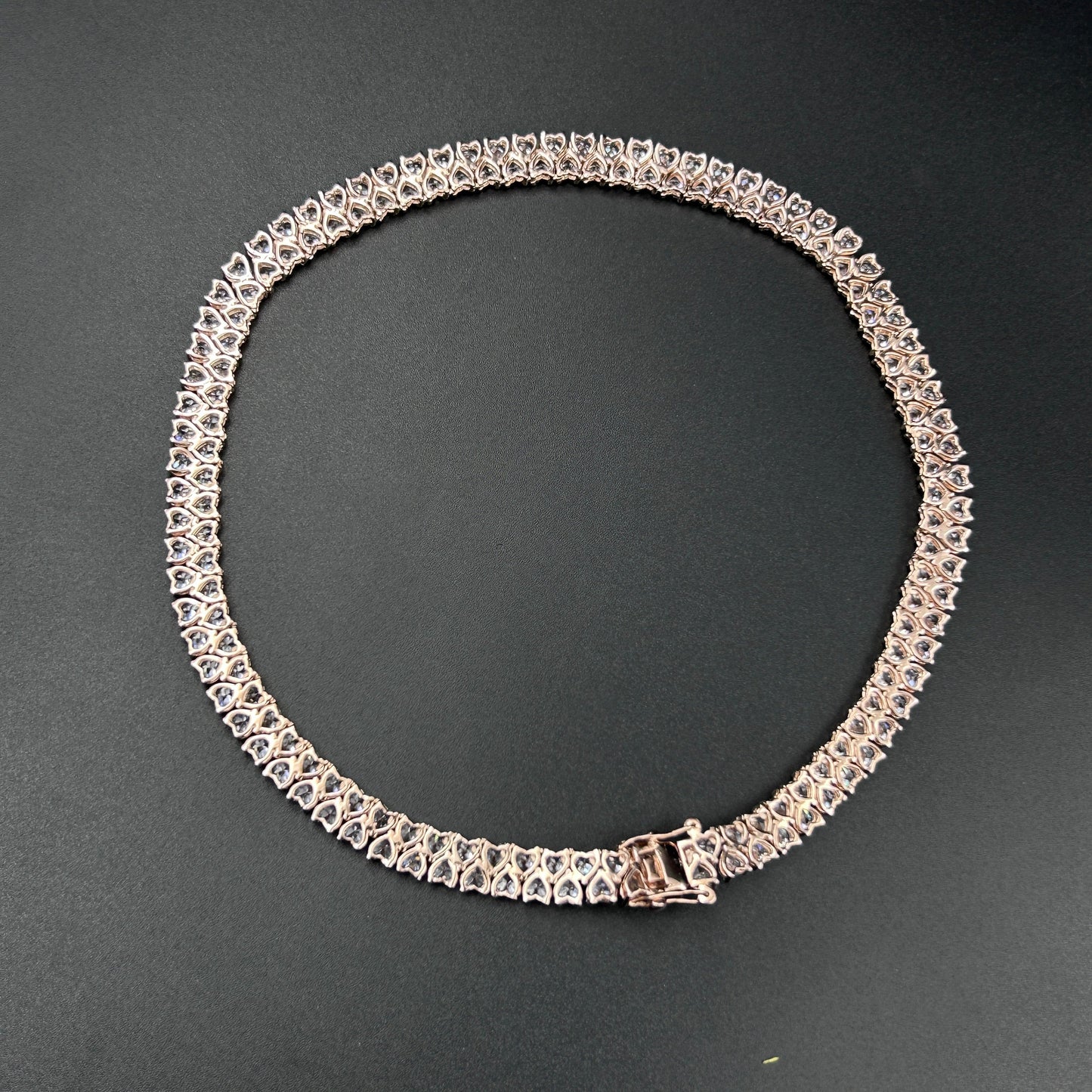 Diamond Heart Necklace - Pure  Silver