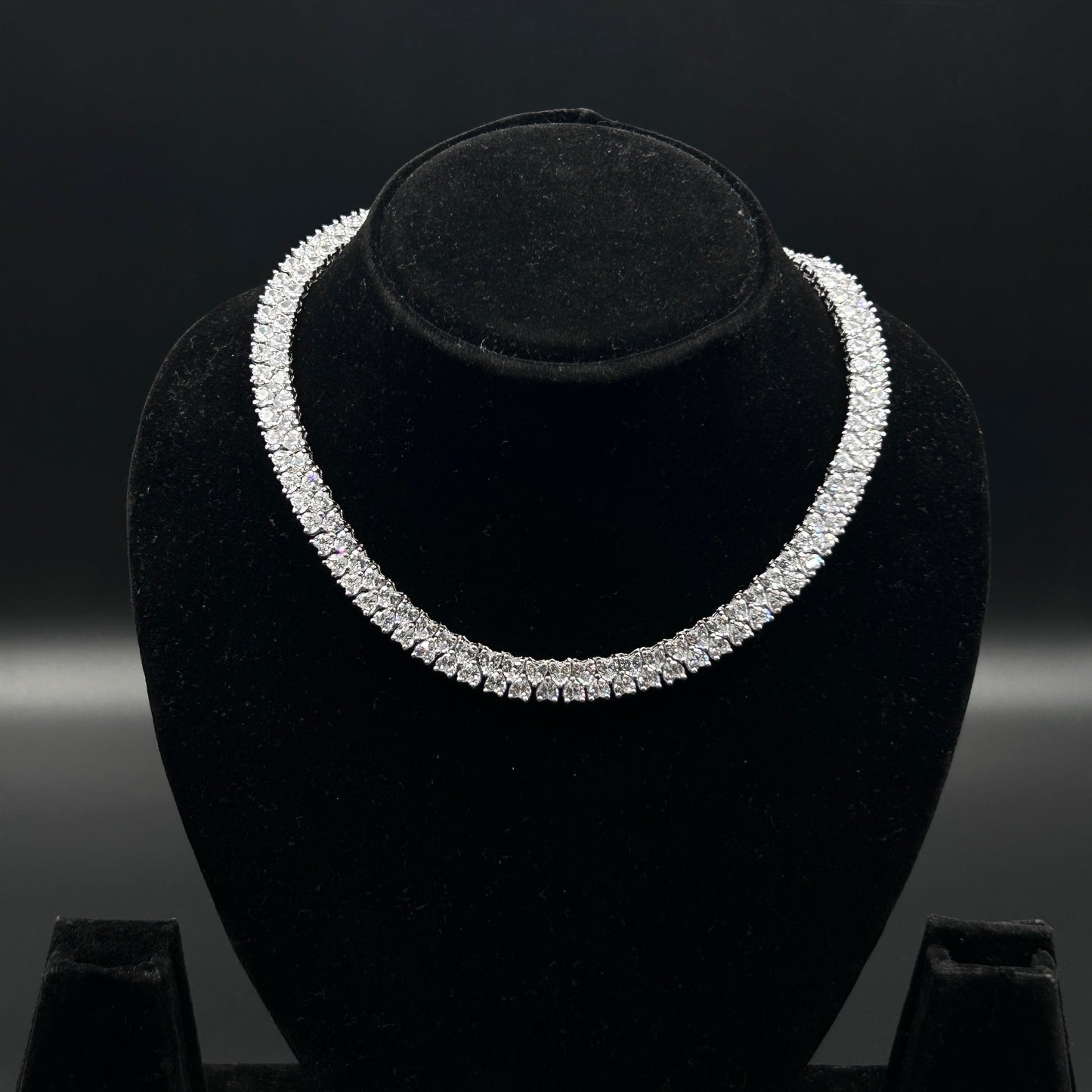 Diamond Heart Necklace - Pure  Silver